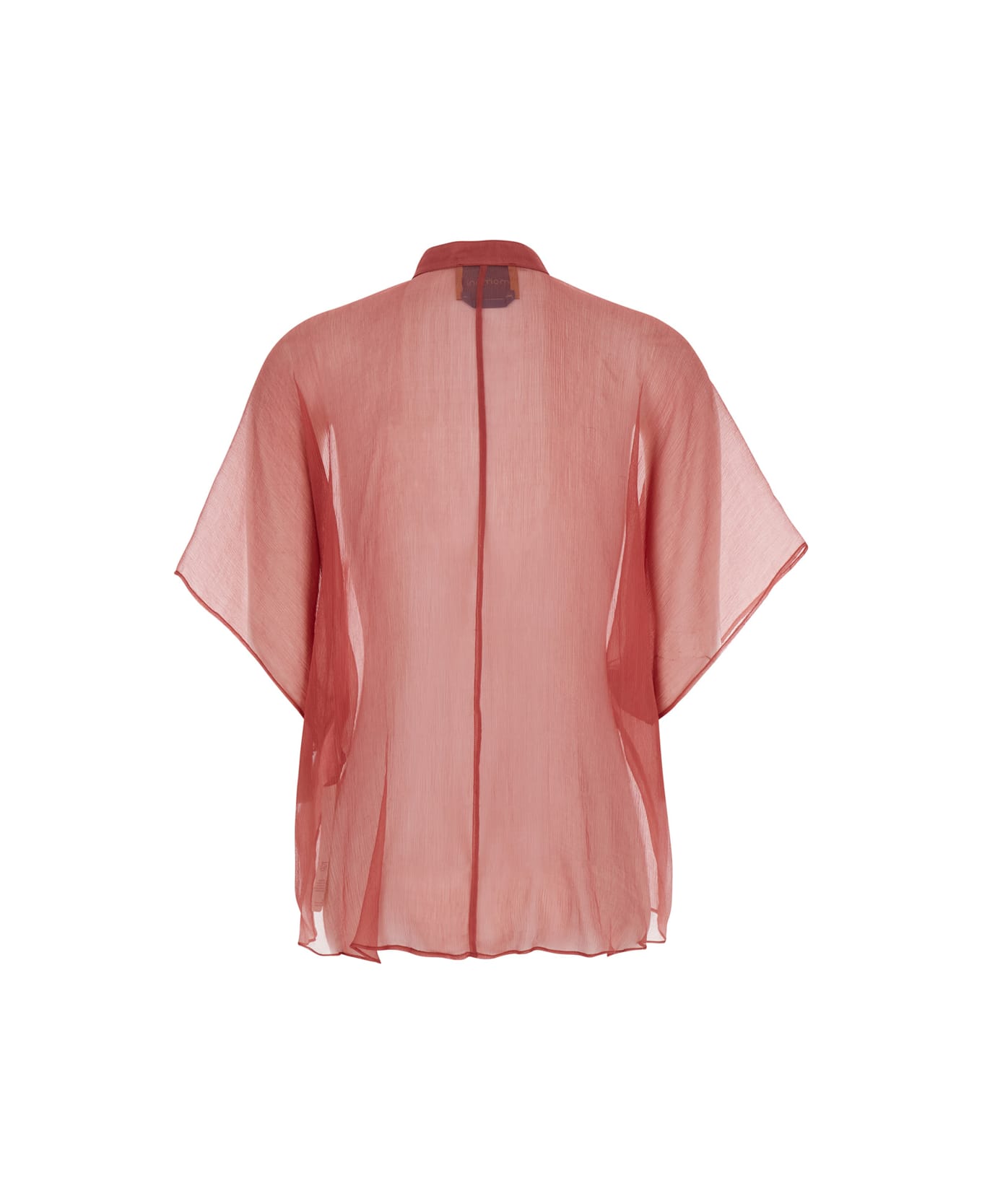 Momonì Red Shirt With Ruffles On The Front In Silk Woman - Red