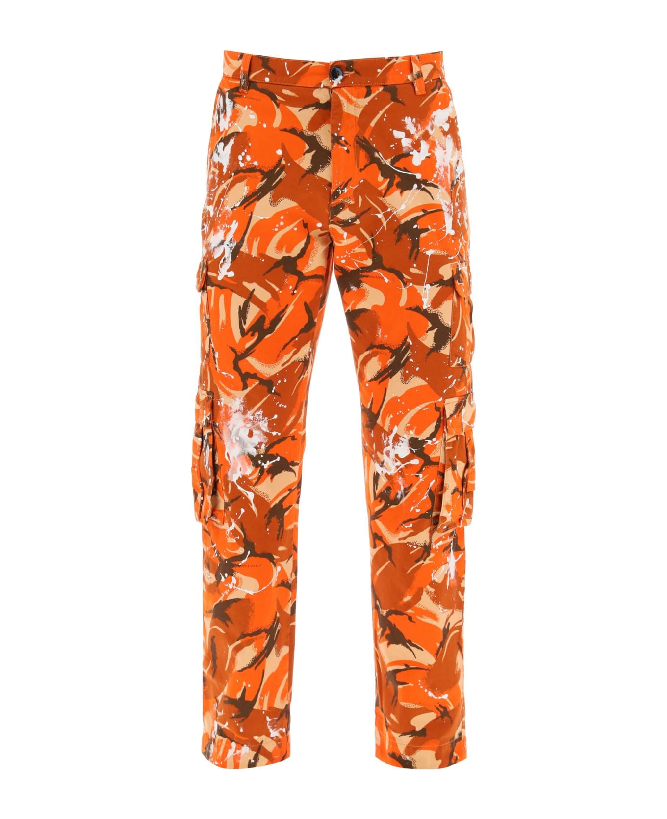Martine Rose Camouflage Cargo Pants - ORANGE CAMO PAINT (Orange)