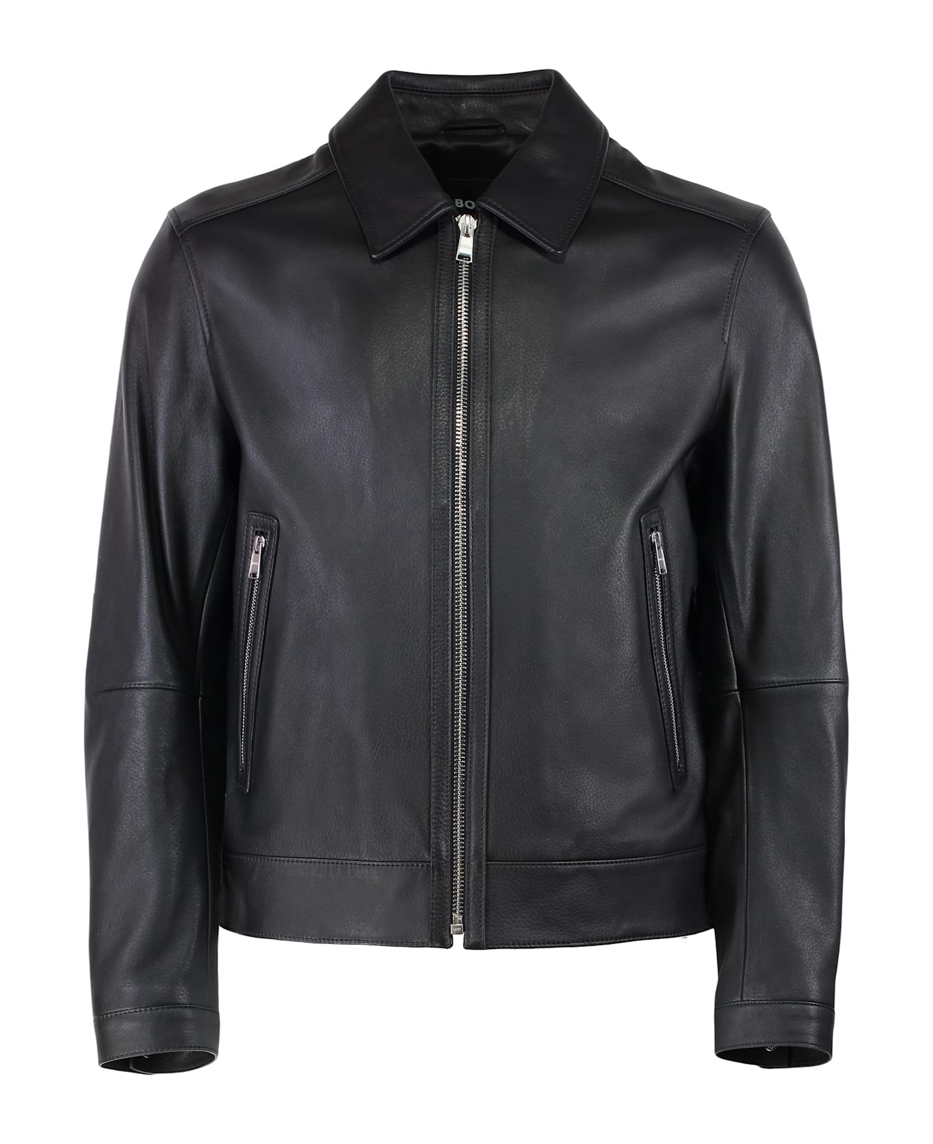 Hugo Boss Leather Jacket - black