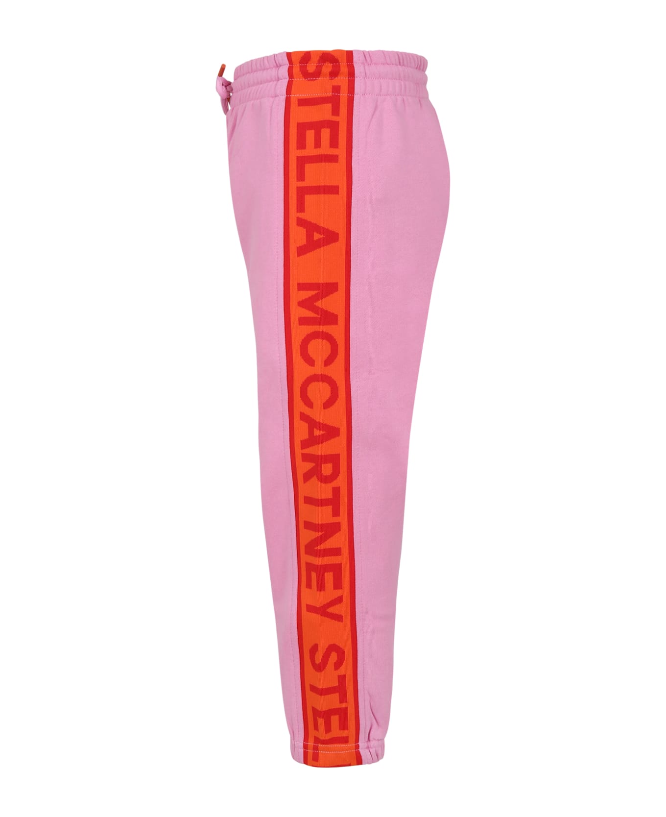 Stella McCartney Kids Pink Trousers For Girl With Logo - Pink ボトムス