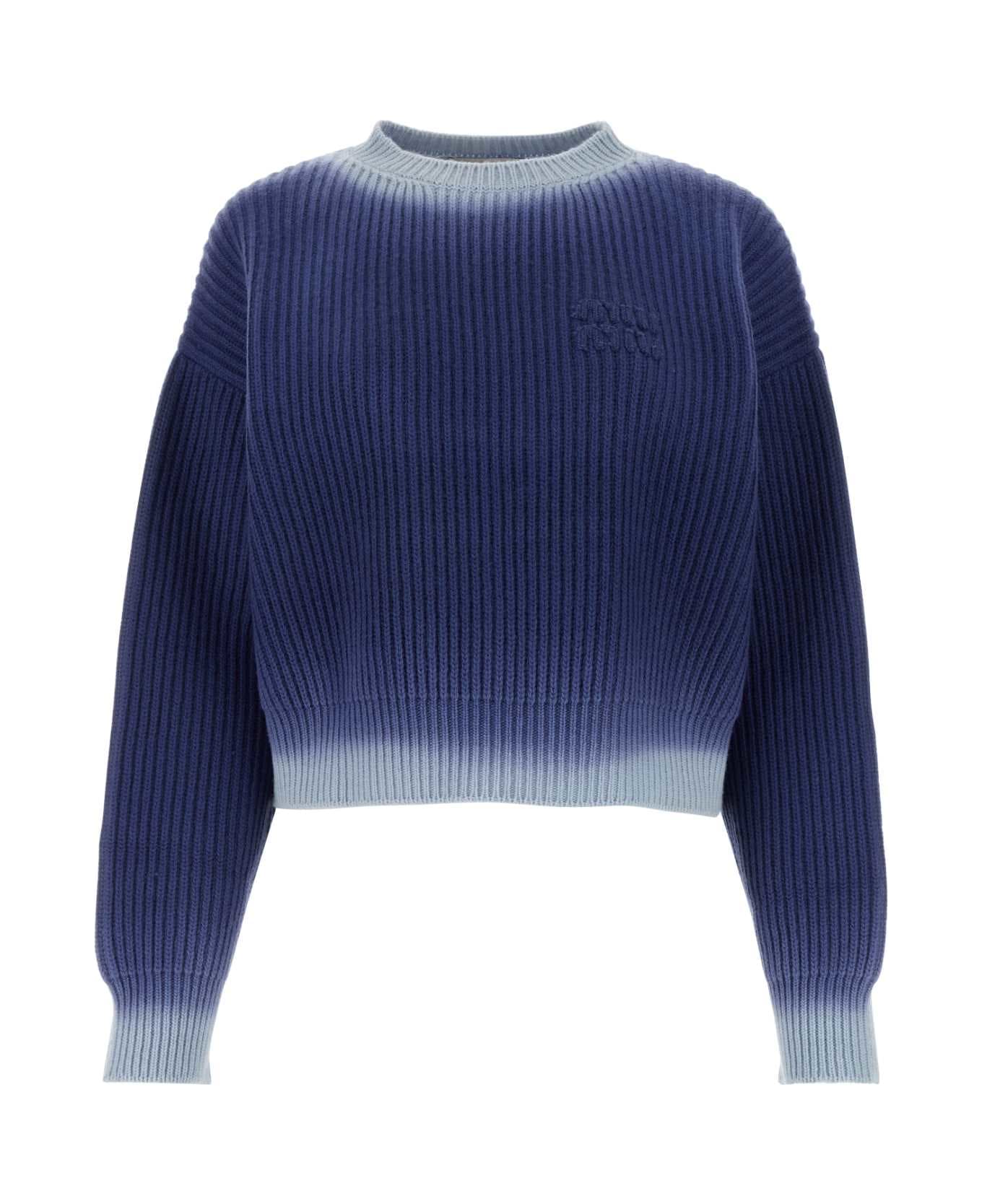 Miu Miu Blue Wool Sweater - INDACO