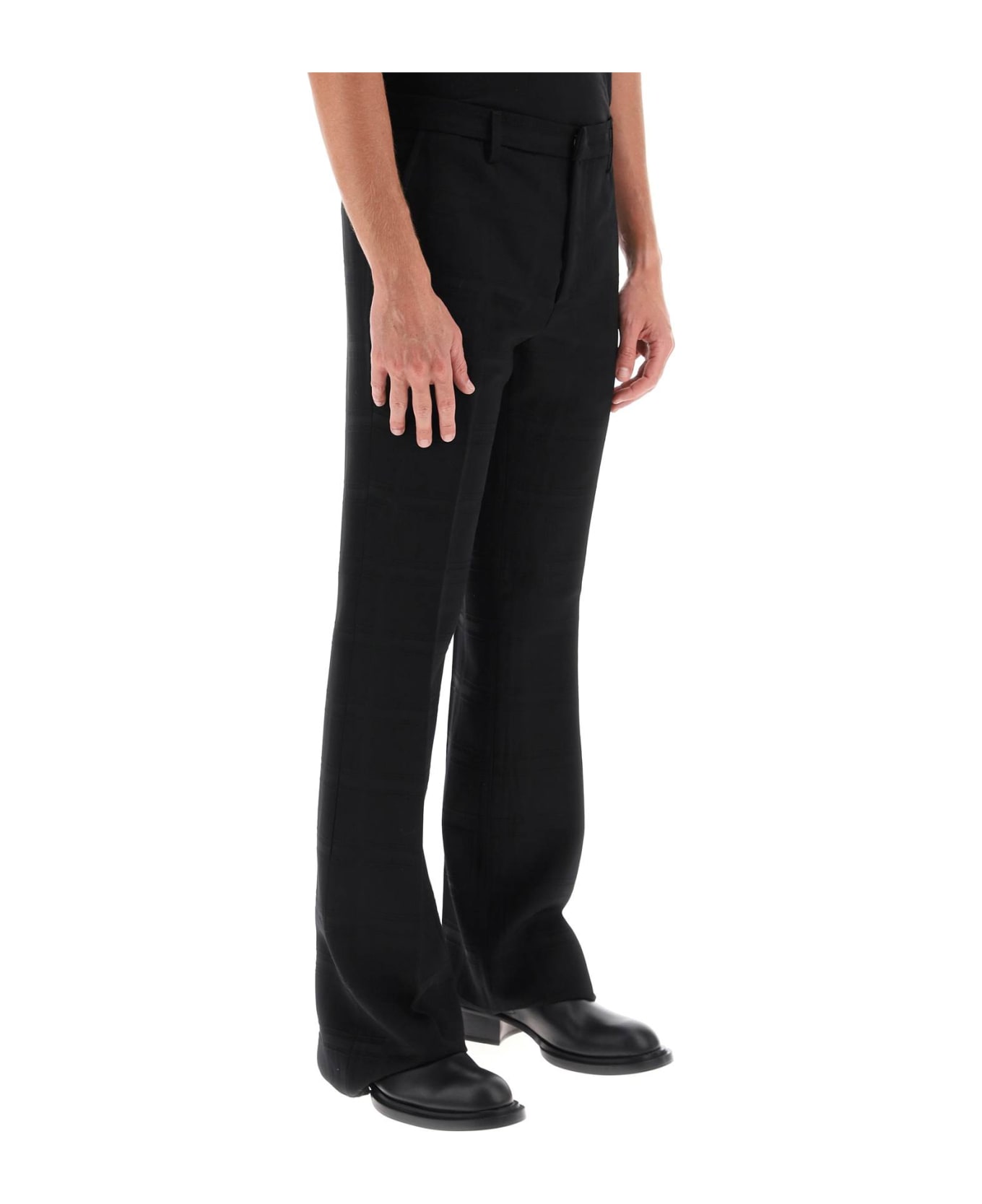 Etro Flared Pants In Virgin Wool - BLACK (Black) ボトムス