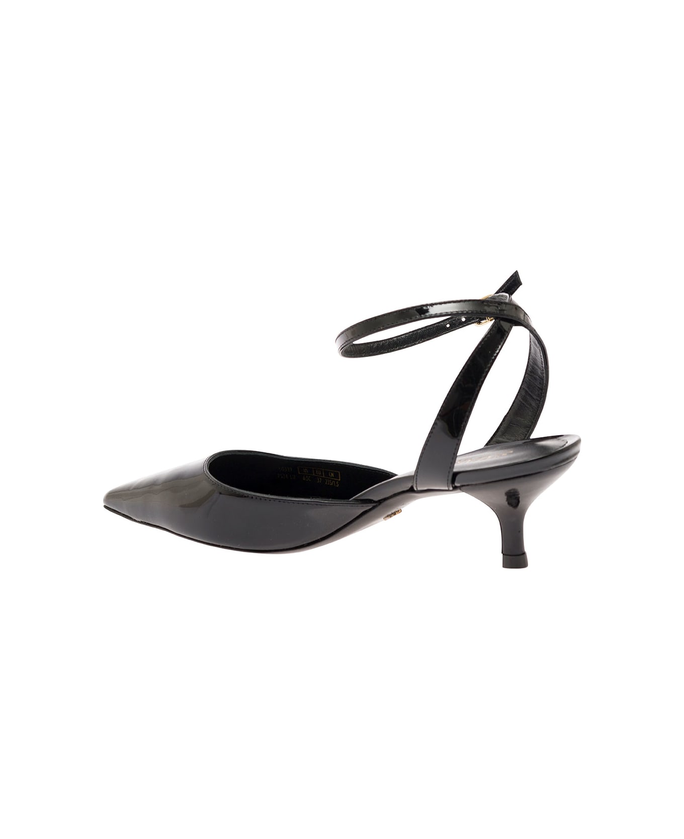 Stuart Weitzman 'barelythere' Black Pumps With Ankle Strap In Patent Leather Woman - Black