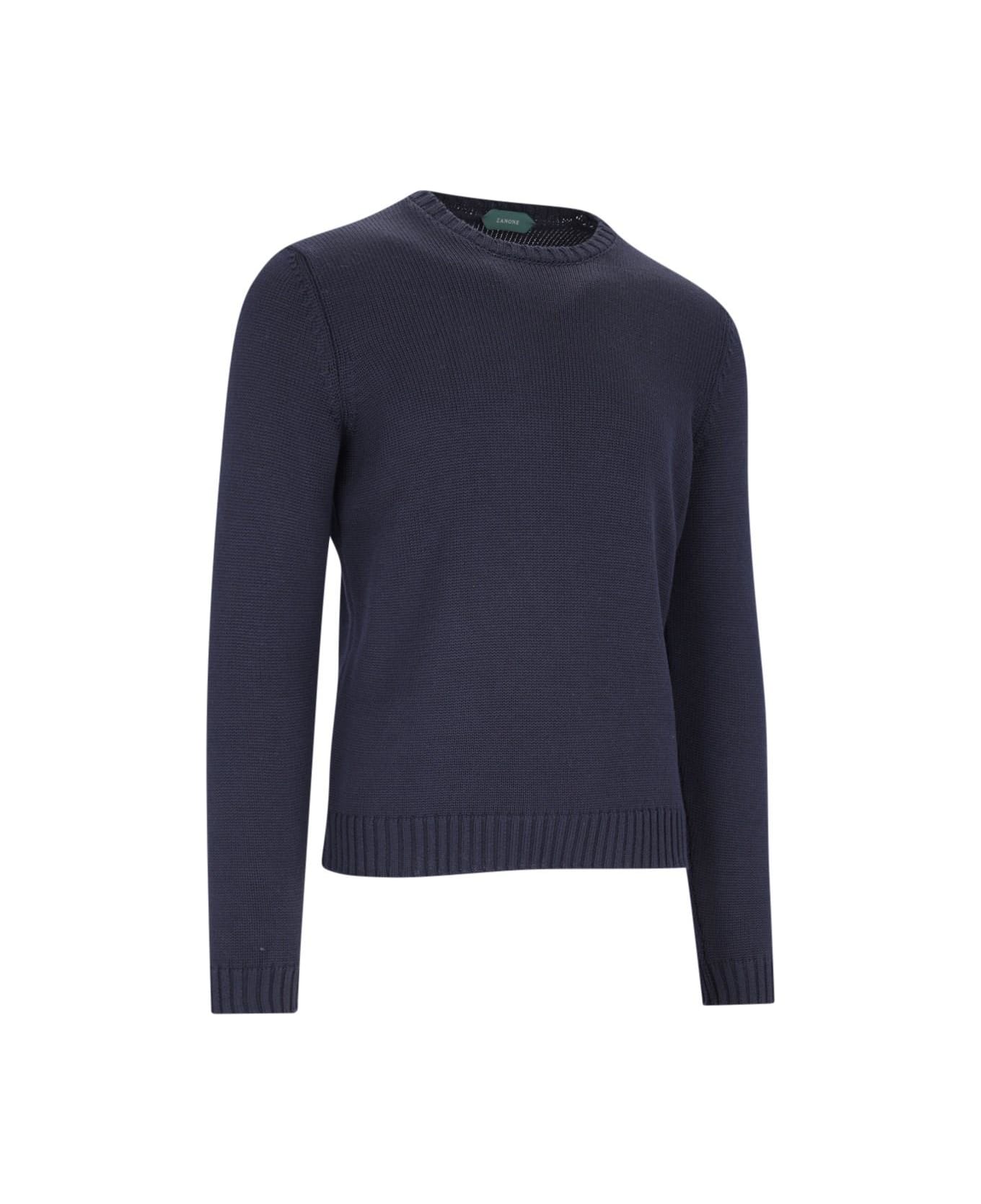 Zanone Crewneck Sweater - Blu ニットウェア