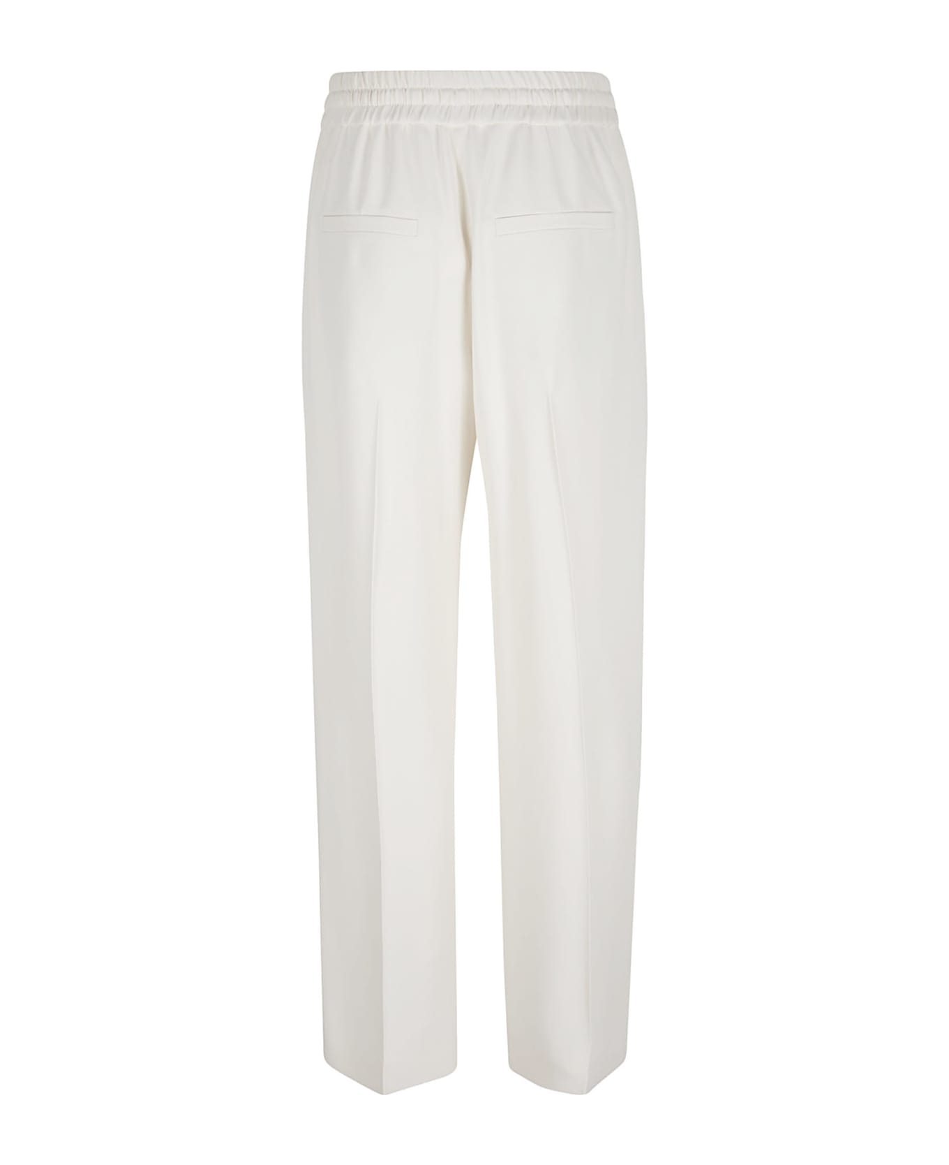 Brunello Cucinelli Drawstring Waist Straight Leg Plain Track Pants - Pure White