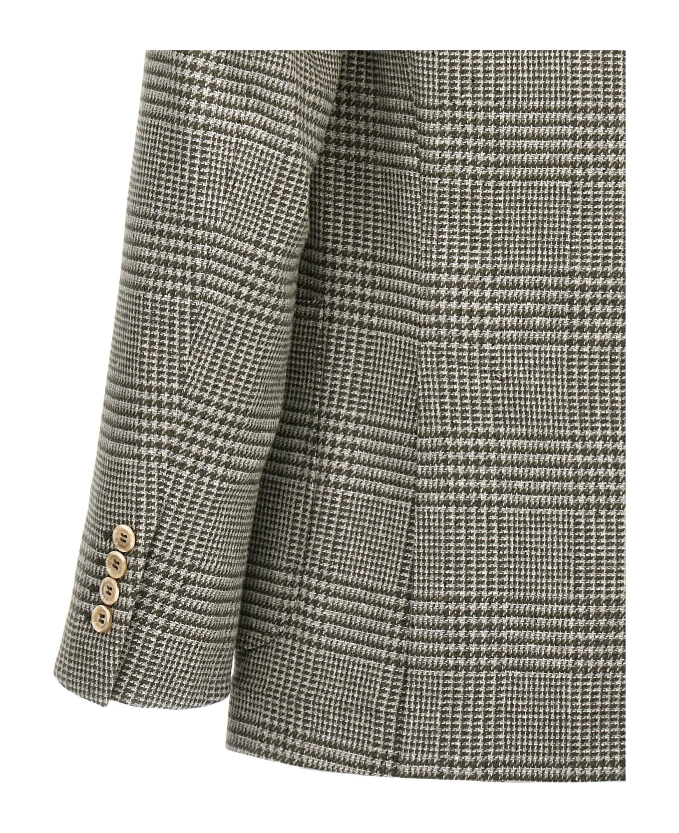 Brunello Cucinelli Check Single-breasted Blazer - Green