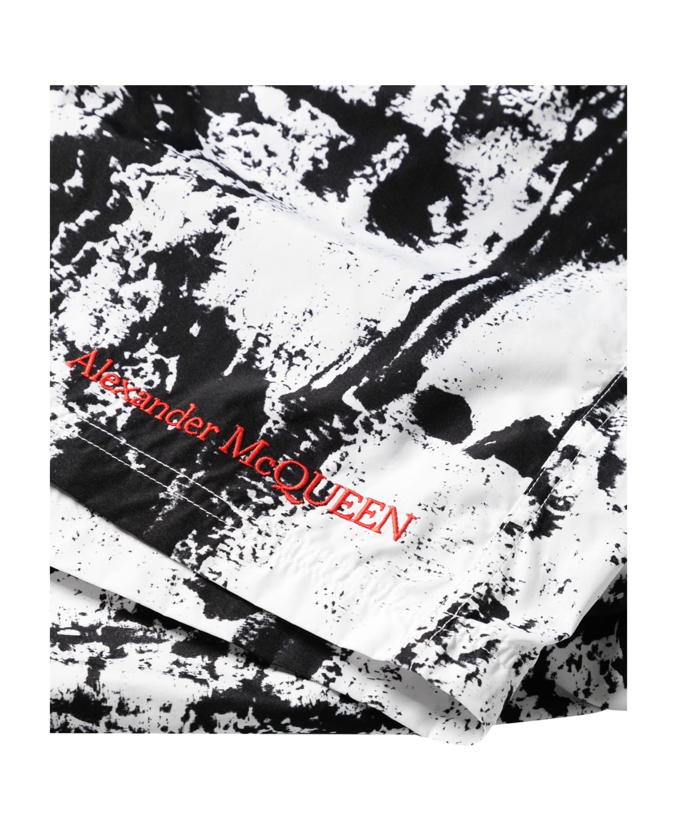 Alexander McQueen Abstract Print Swim Shorts - White Black