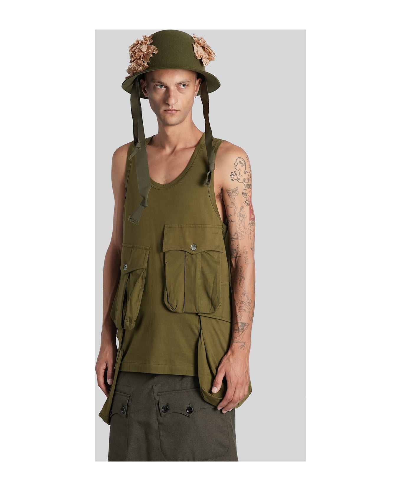 Comme Des Garçons Homme Plus Tank Top In Green Cotton - green