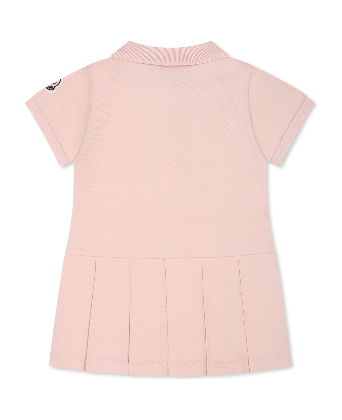 Moncler Pink Dress For Baby Girl With Logo - Pink