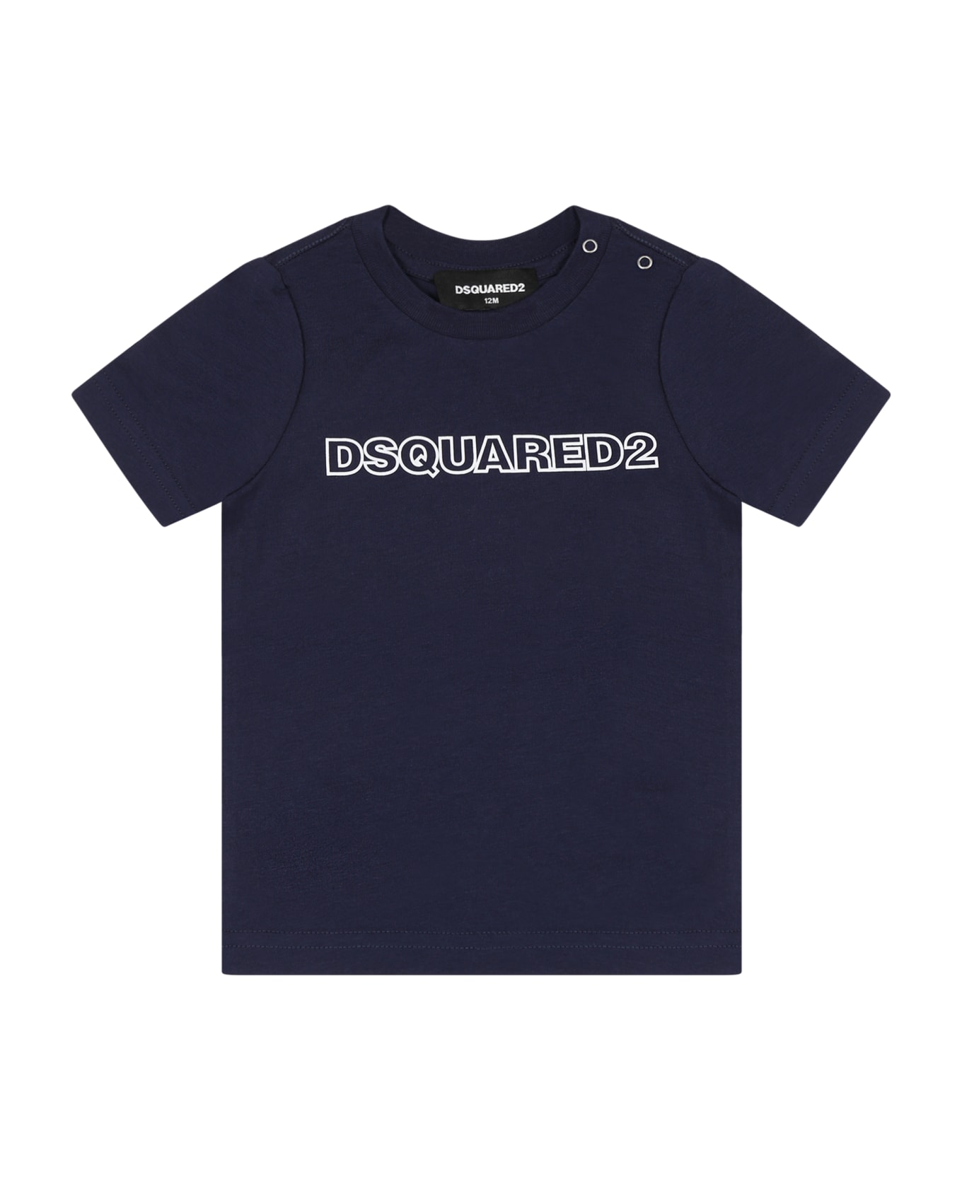 Dsquared2 Blue T-shirt For Baby Boy With Logo - Blue