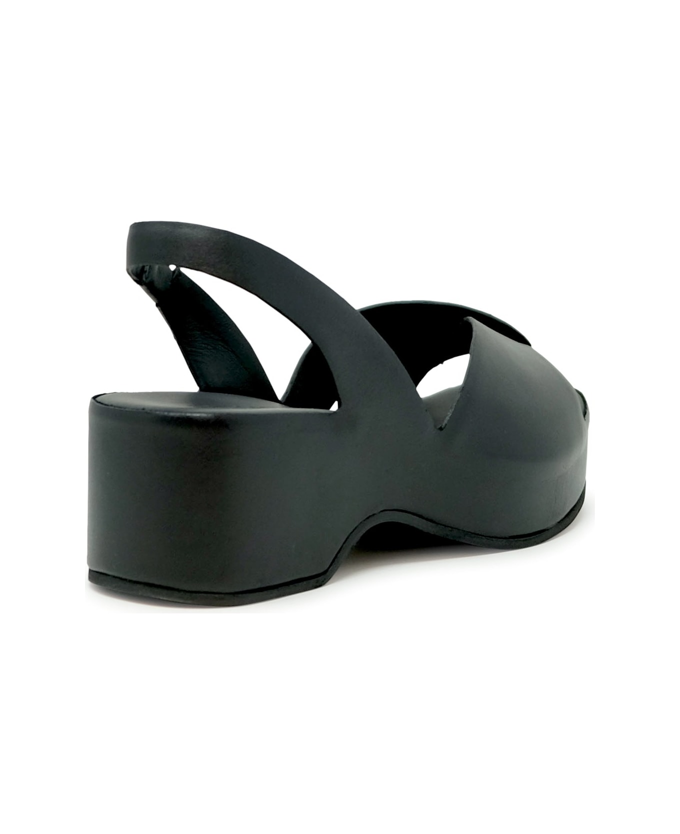 Del Carlo Roberto Del Carlo Leather Sandals - BLACK