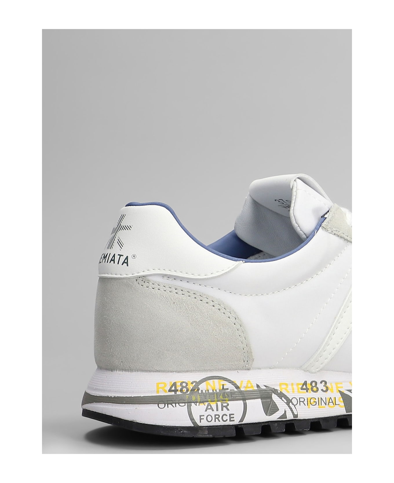 Premiata Lucy Sneakers In White Suede And Fabric - white