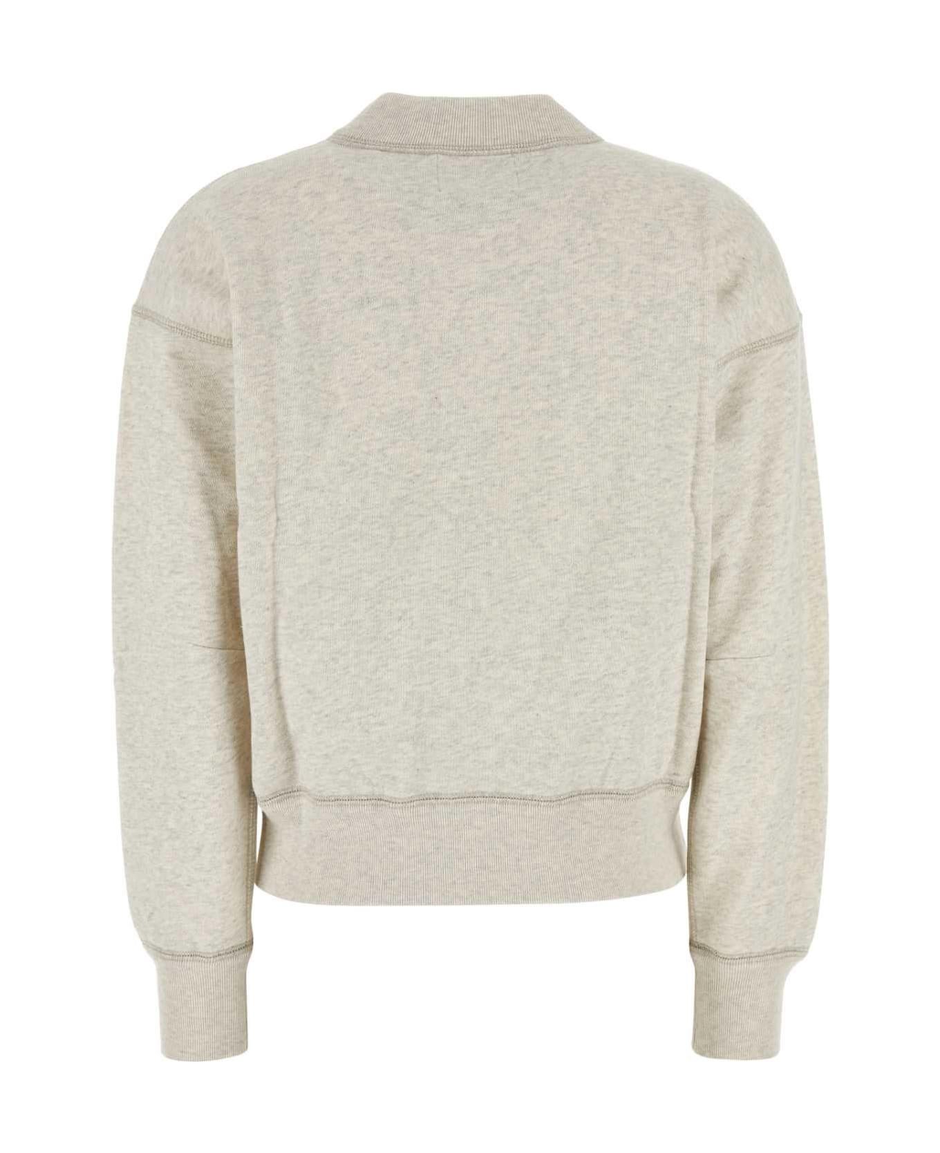 Marant Étoile Melange Grey Cotton Moby Sweatshirt - ECRUKHAKI