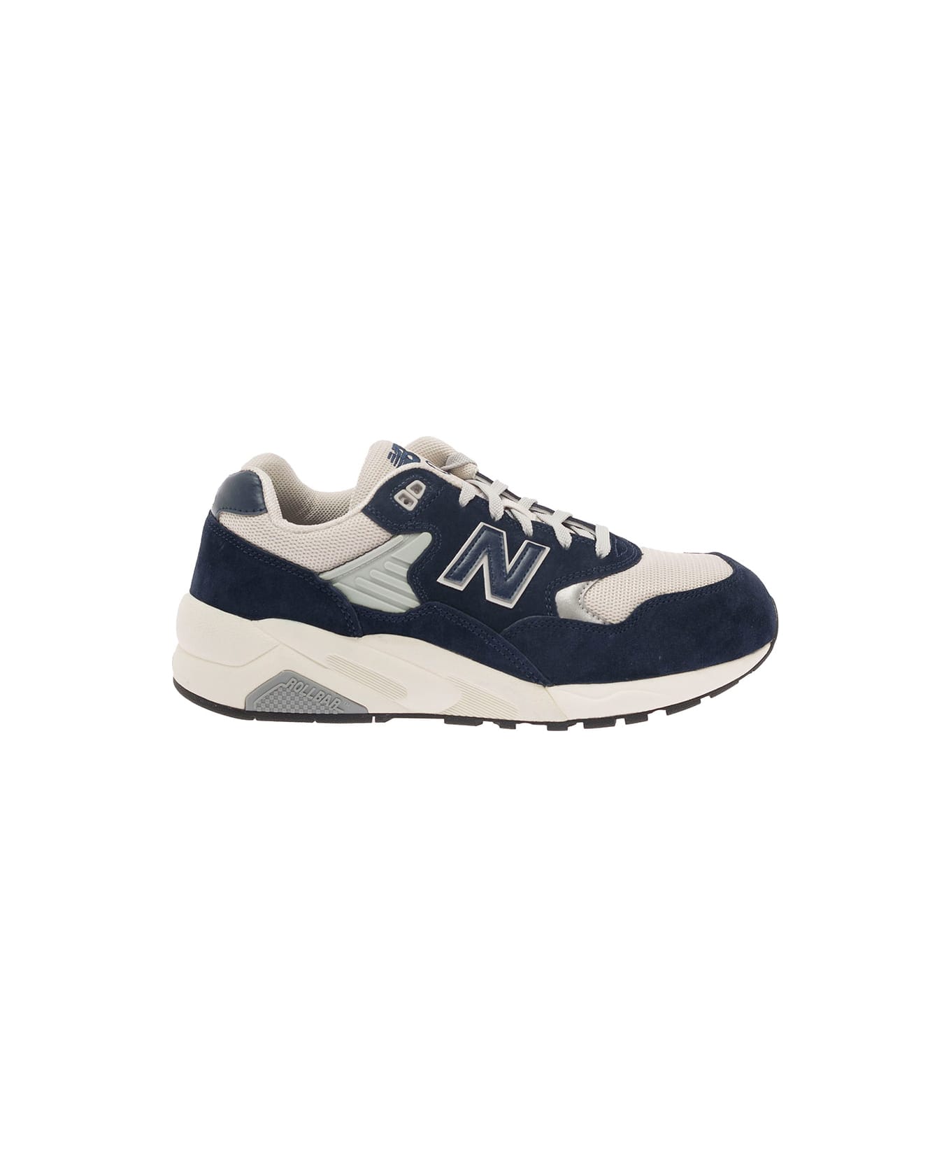 New Balance Blue And White Low-top Sneakers With Suede Inserts And Logo Patch In Leather Man - Blu