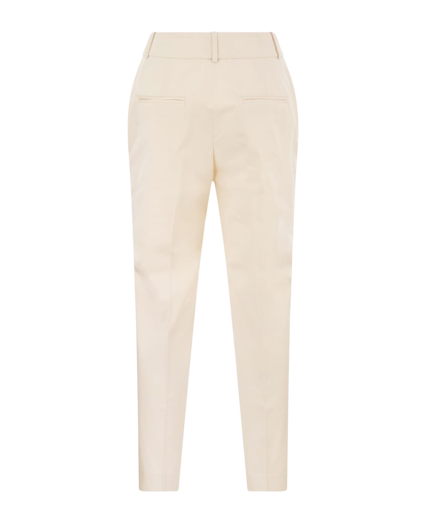 Peserico Stretch Cotton Trousers - Cream ボトムス
