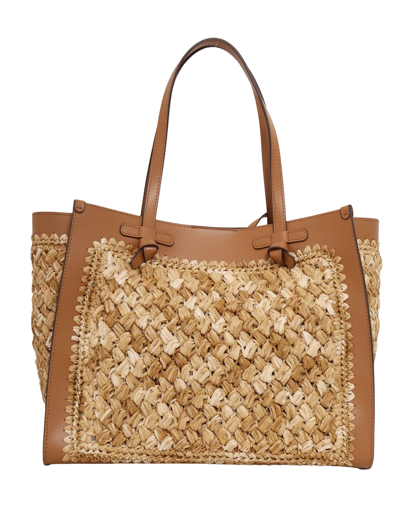 Gianni Chiarini Fabric And Leather Bag 38x31x16 - BROWN