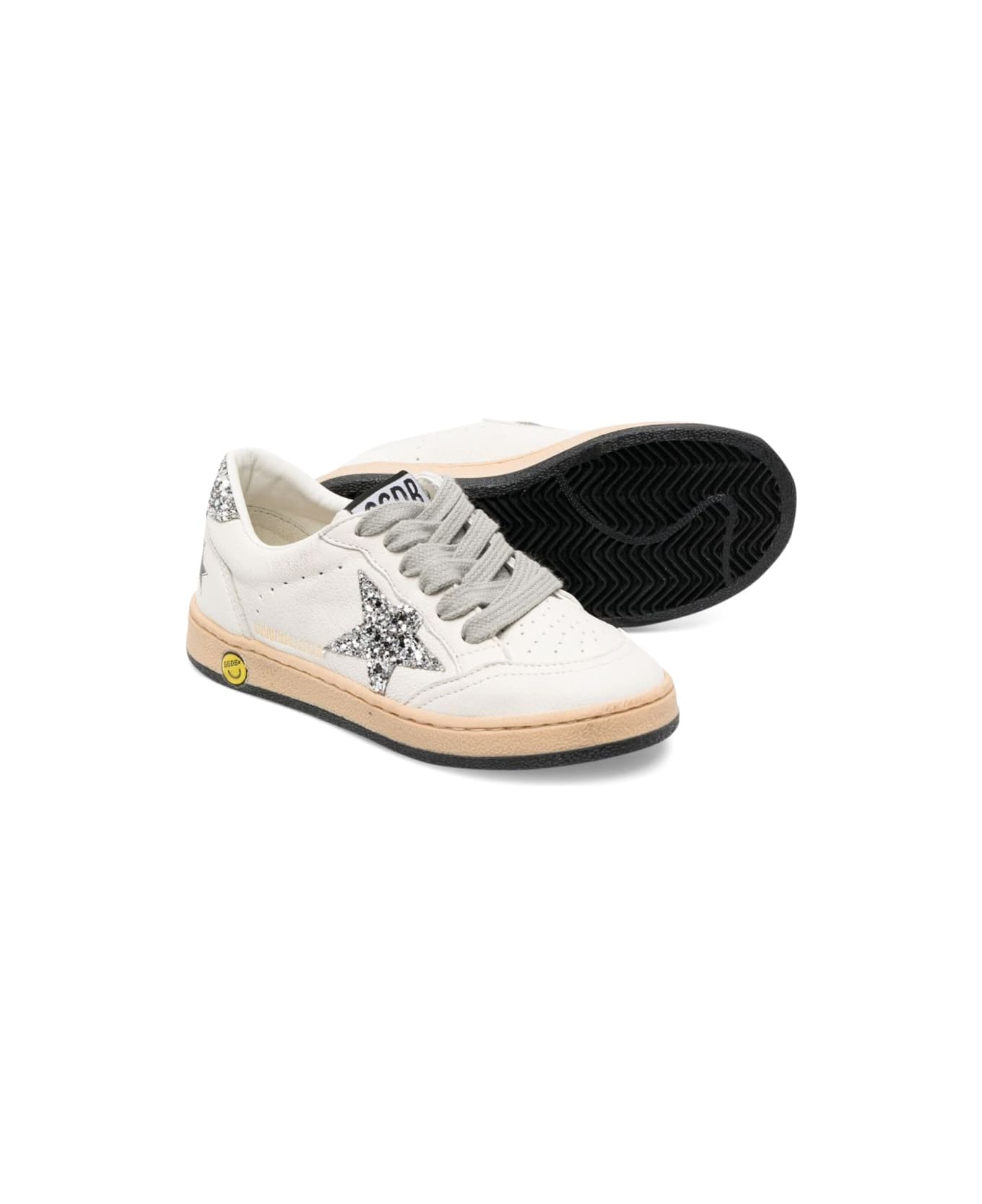 Golden Goose Ballstar Nappa Upper Toe And Spur Leather Star Suede Heel - WHITE