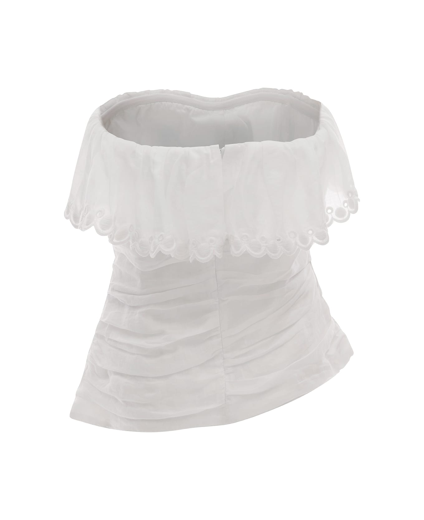 Isabel Marant White Sleeveless Top With Ruches Detail White In Ramie Woman - White