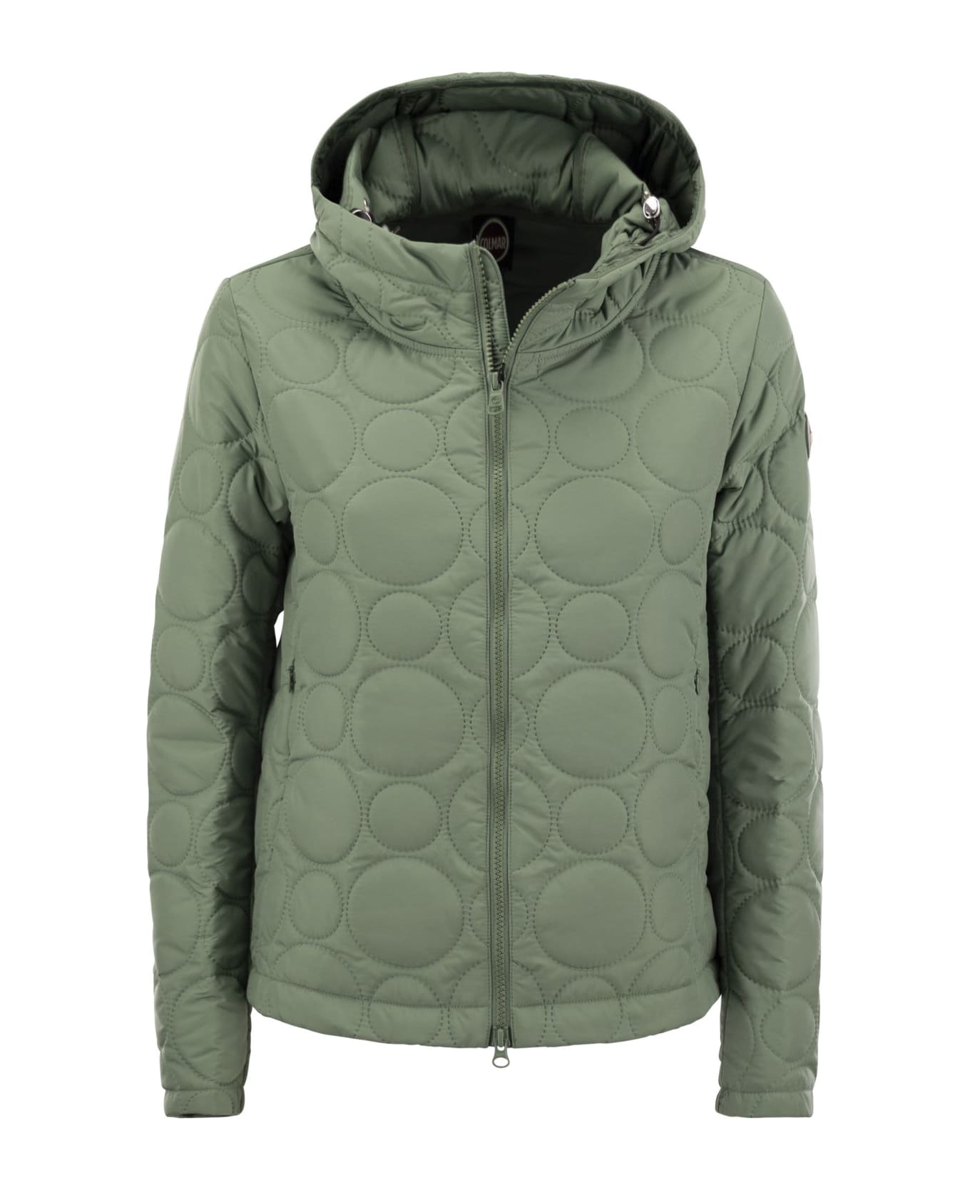 Colmar Hoop - Jacket With Hood And Circular Quilting - Green