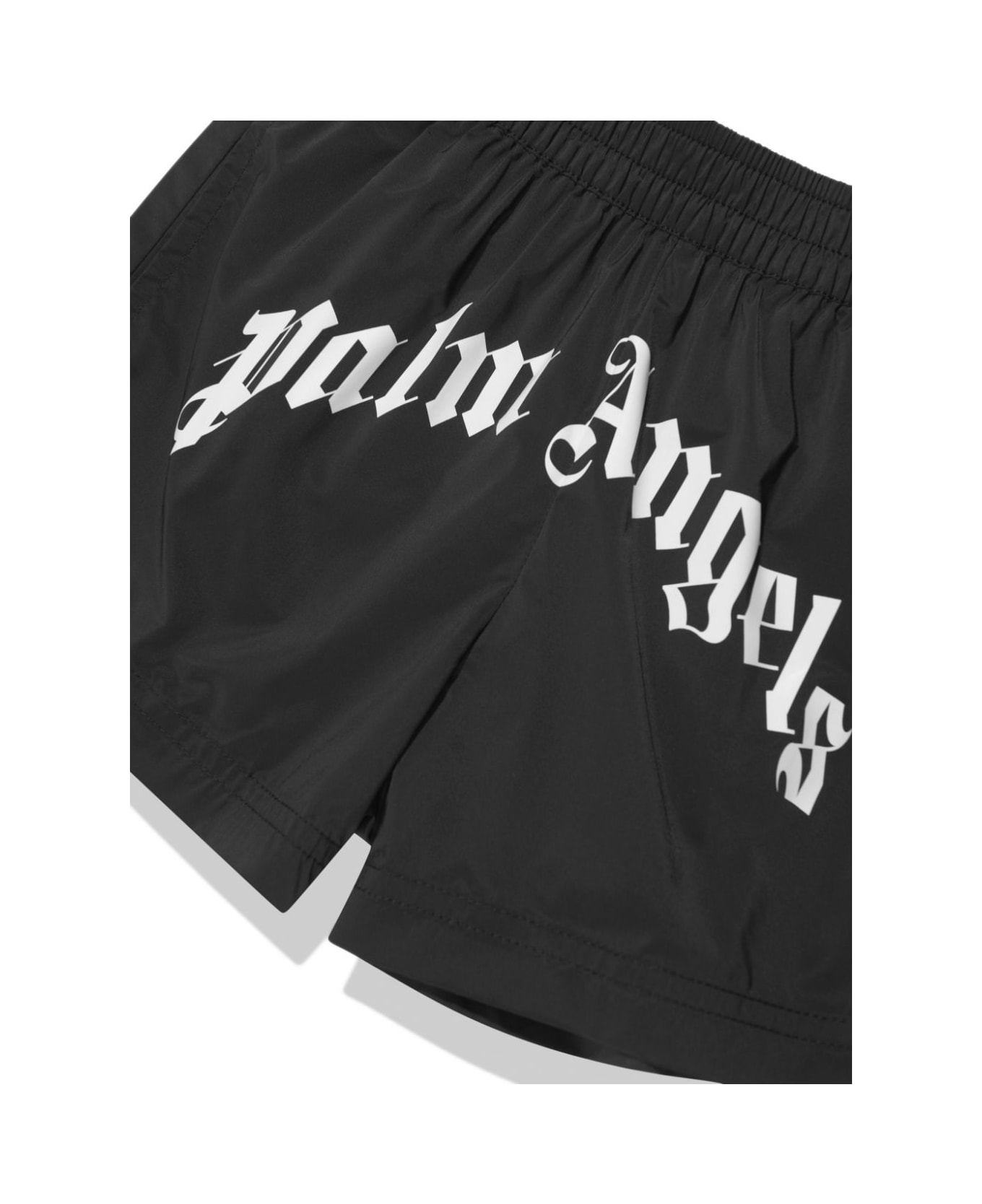 Palm Angels Black Swimwear With Logo Print - Black 水着