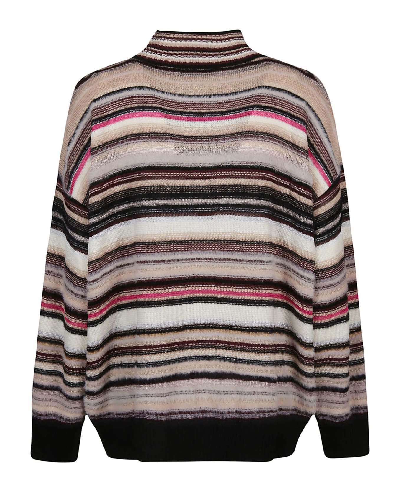 Missoni Turtle Neck Sweater - W Multicolor Beige/fucsia/nero ニットウェア