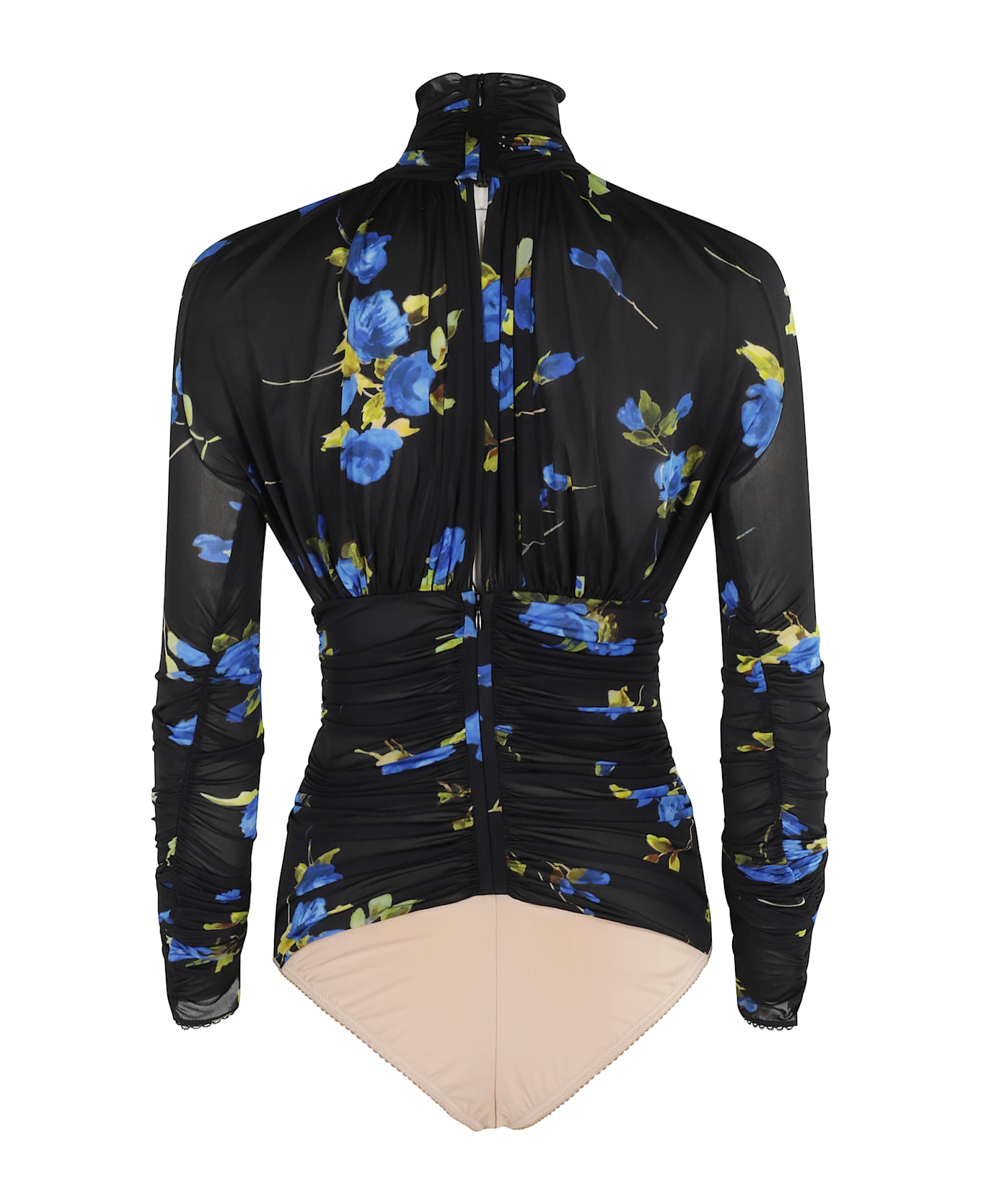 Blumarine Print Jersey Top - Black Blue