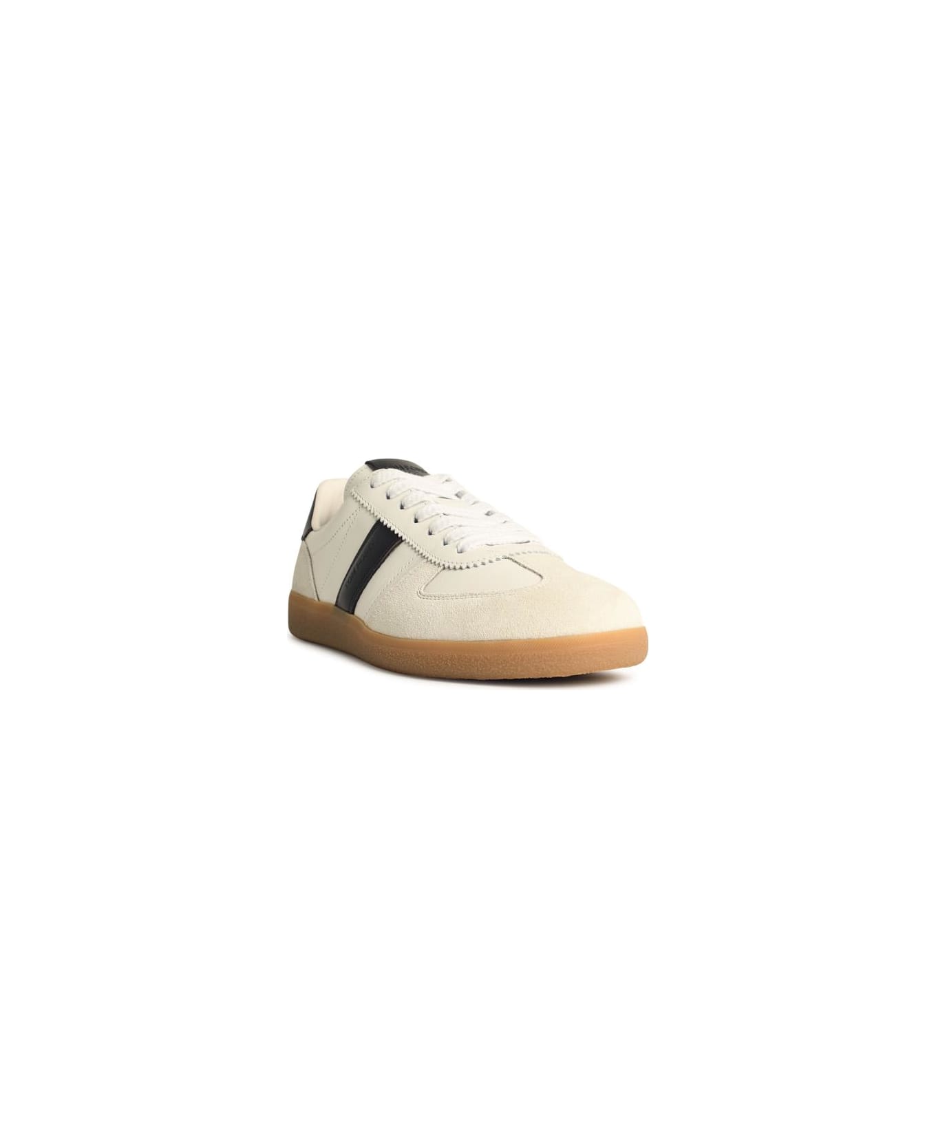 Tom Ford 
archer
 White Suede Sneakers - WHITE/BROWN