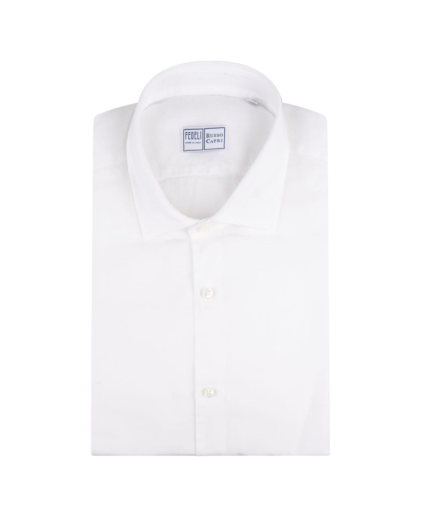 Fedeli White Linen Classic Shirt - White