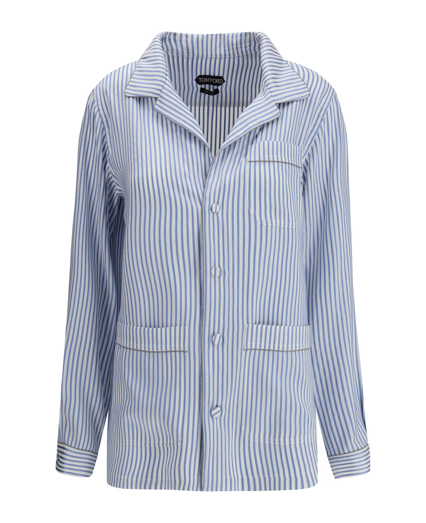 Tom Ford Striped Silk Pj Shirt