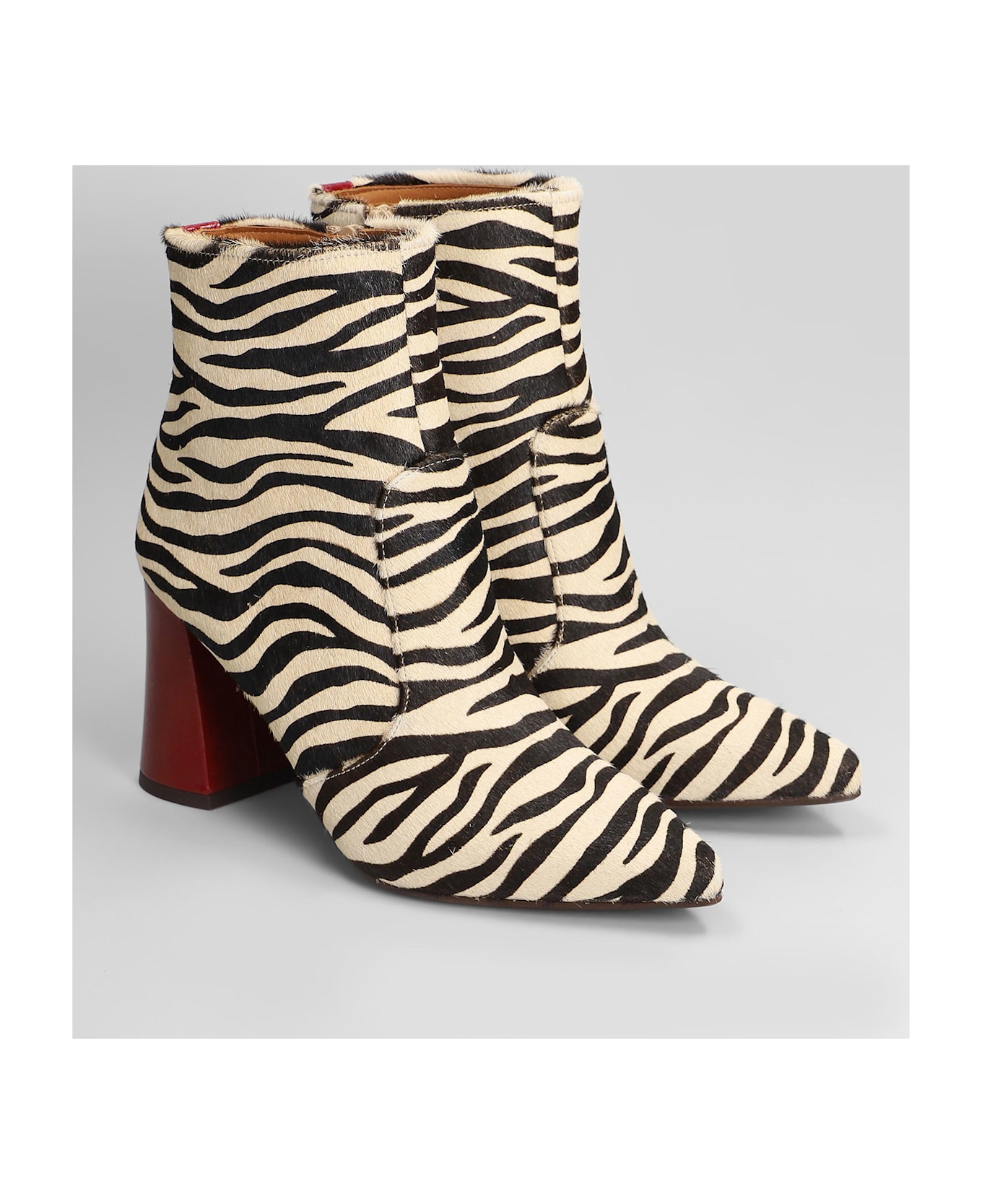 Chie Mihara Londa High Heels Ankle Boots In Animalier Pony Skin - Animalier