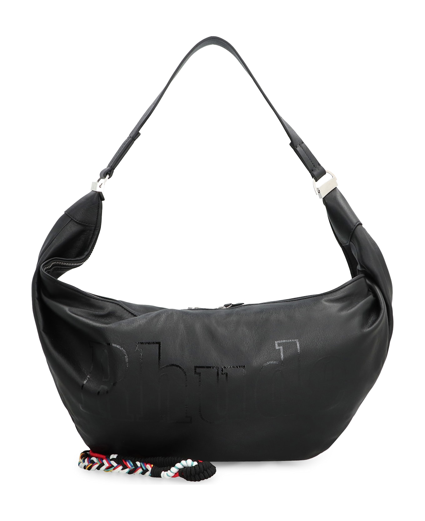 Rhude Leather Messenger Bag - black