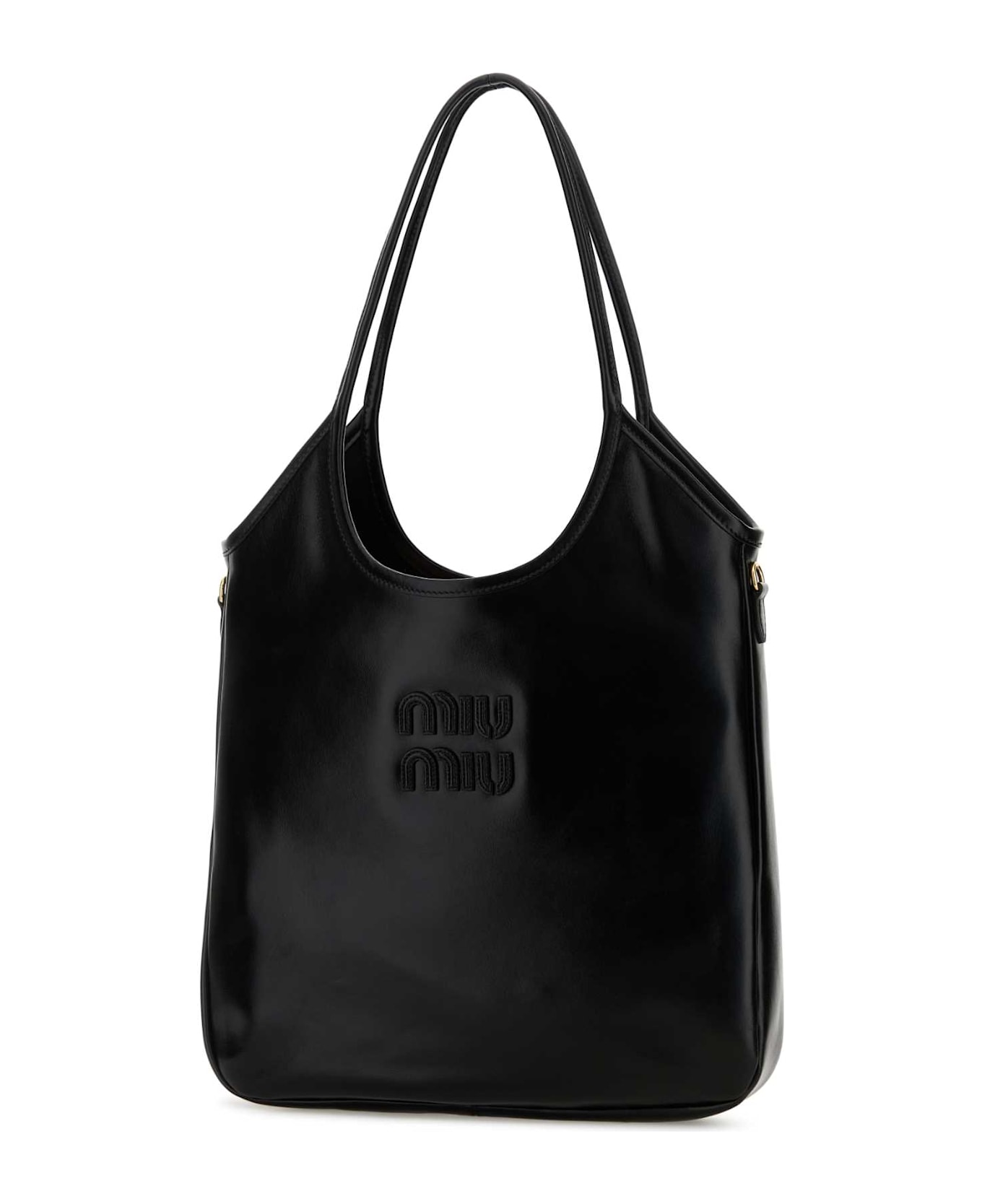 Miu Miu Black Leather Shopping Bag - Nero
