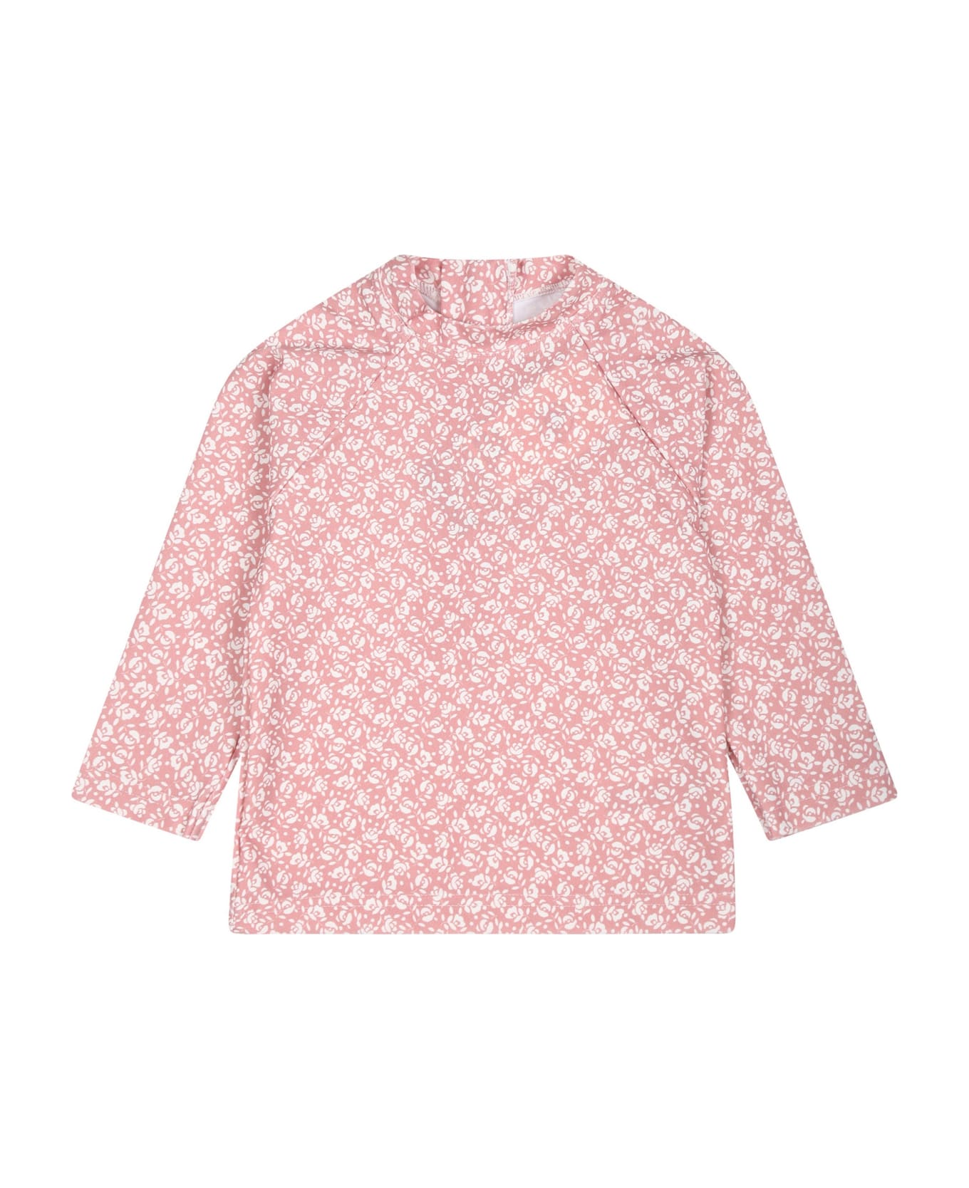 Petit Bateau Pink Anti Uv T-shirt For Baby Girl With Flowers Print - Pink Tシャツ＆ポロシャツ