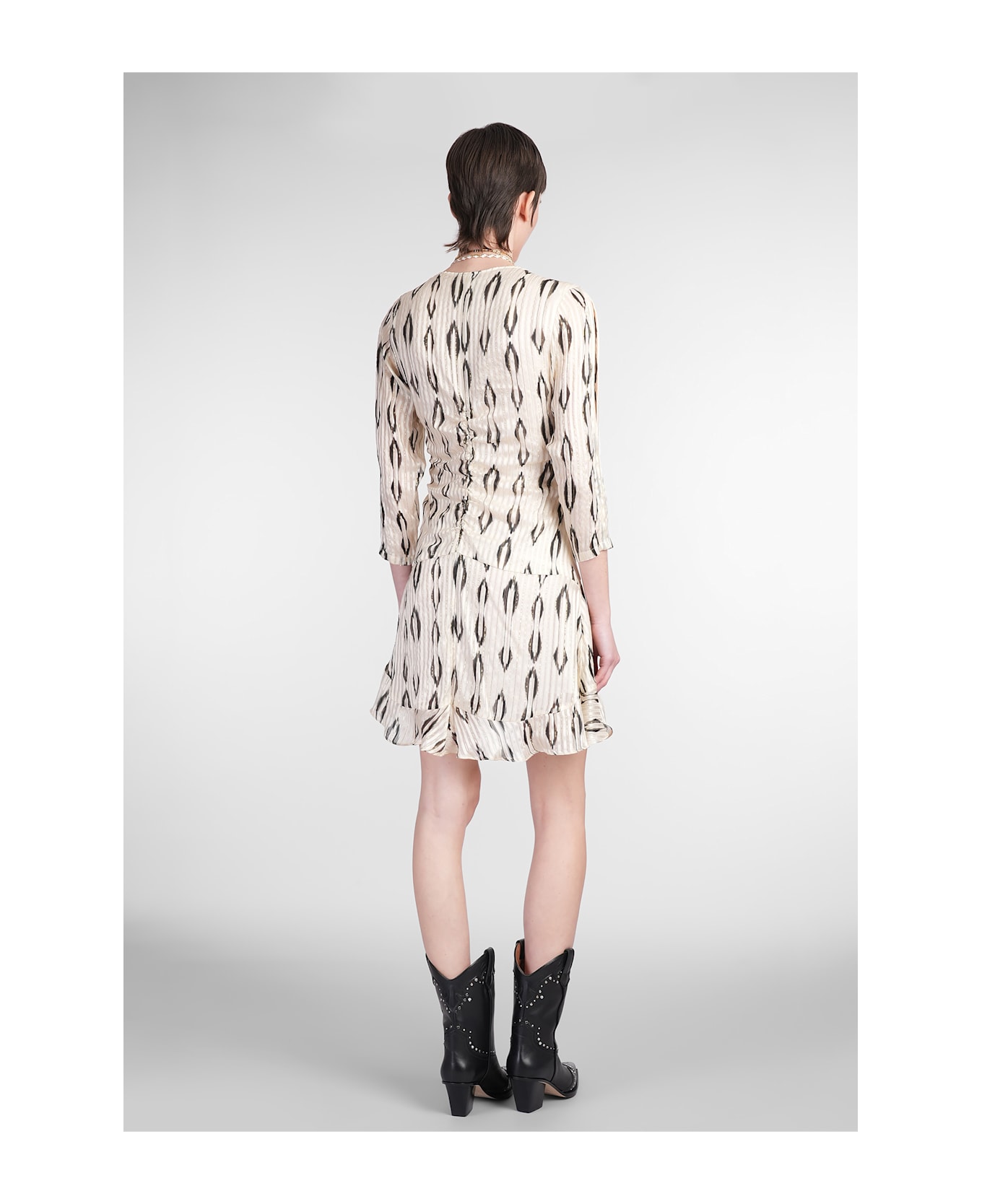 Isabel Marant Octavia Mini Dress In Beige Silk - beige