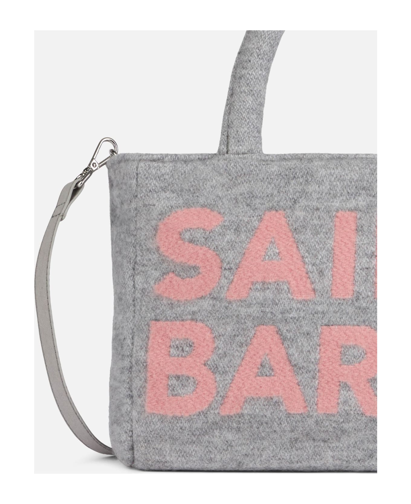 MC2 Saint Barth Soft Wooly Clarine Handbag With Jacquard Maxi Logo - GREY