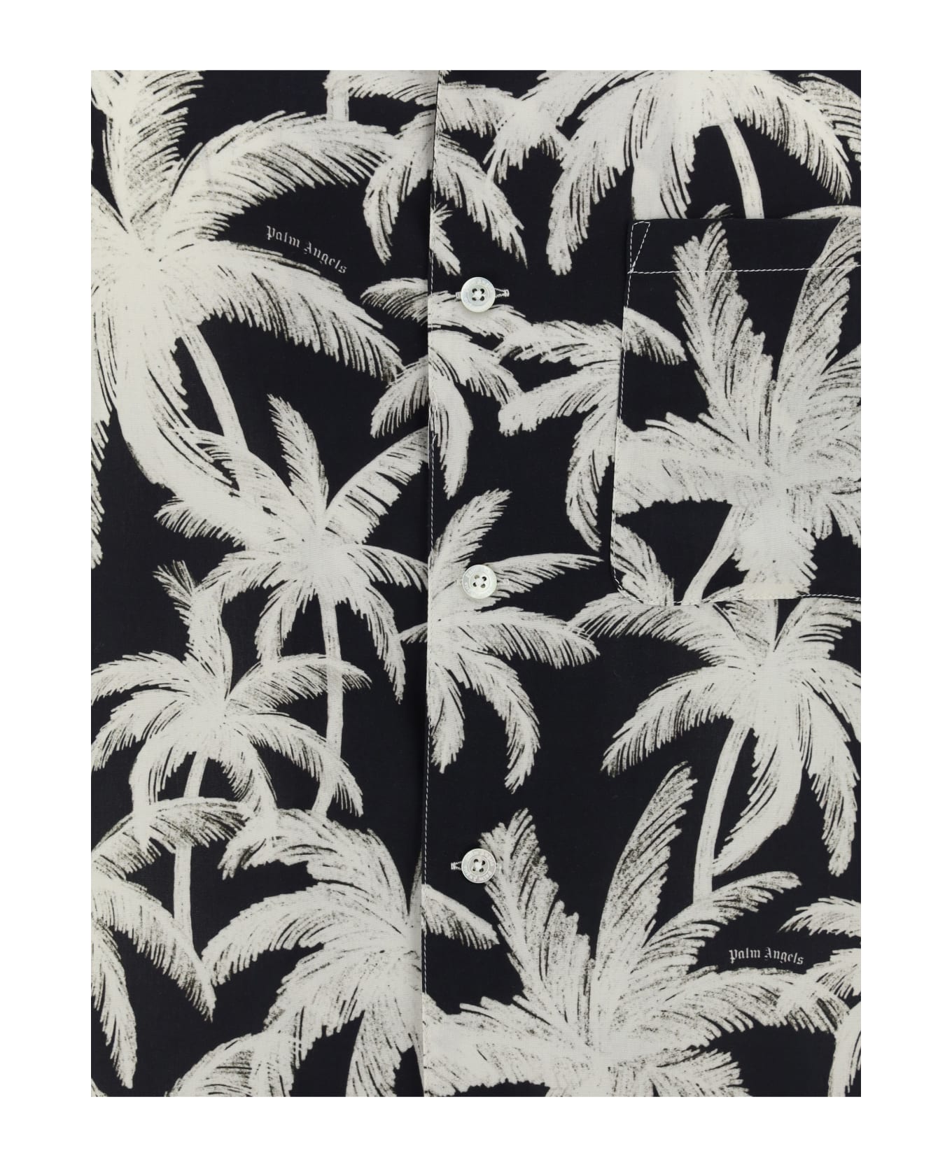 Palm Angels Palm Print Shirt - Black Off White