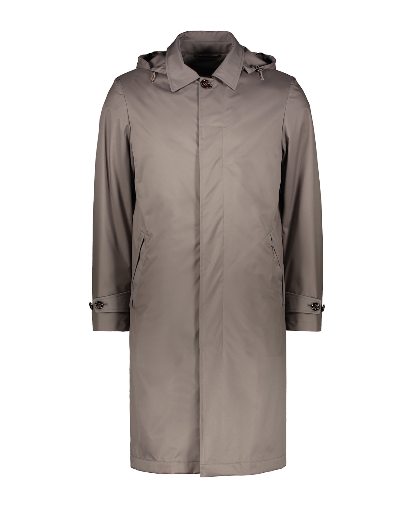 Moorer Rialto-ads Hooded Techno Fabric Raincoat - turtledove