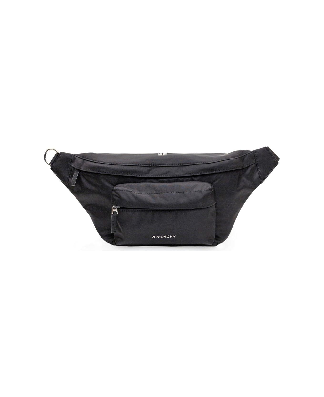 Givenchy Logo Plaque Zipped Belt Bag - BLACK