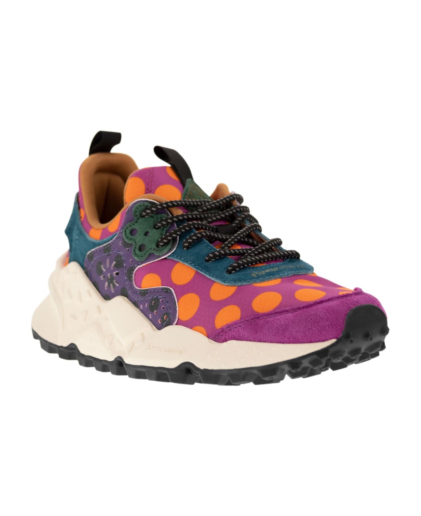 Flower Mountain Kotetsu - Sneakers In Suede And Technical Fabric - Multicolor