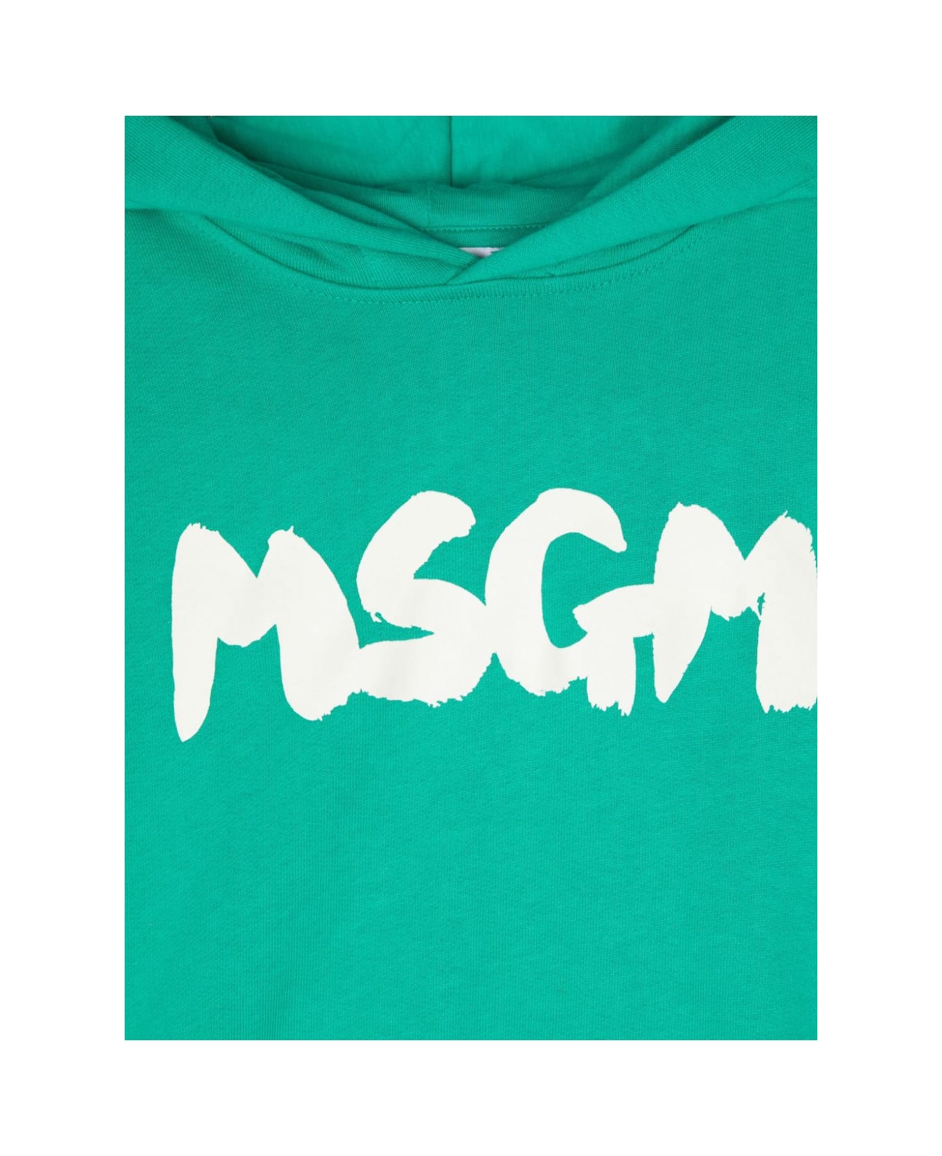 MSGM Felpa Con Stampa - Green