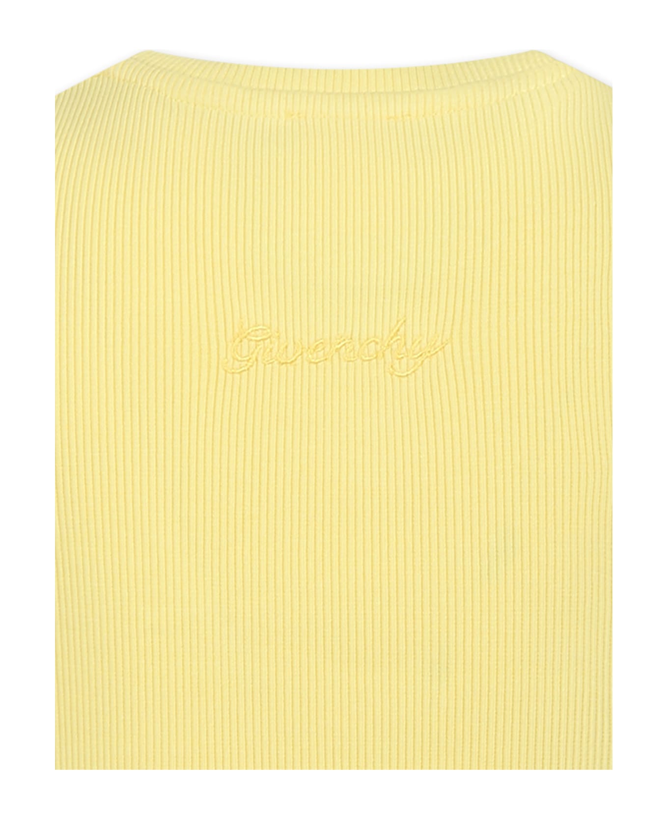 Givenchy Yellow Crop T-shirt For Girl With 4g Motif - Yellow