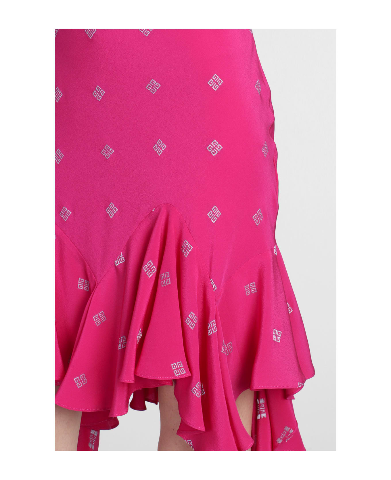 Givenchy Dress In Fuxia Silk - fuxia