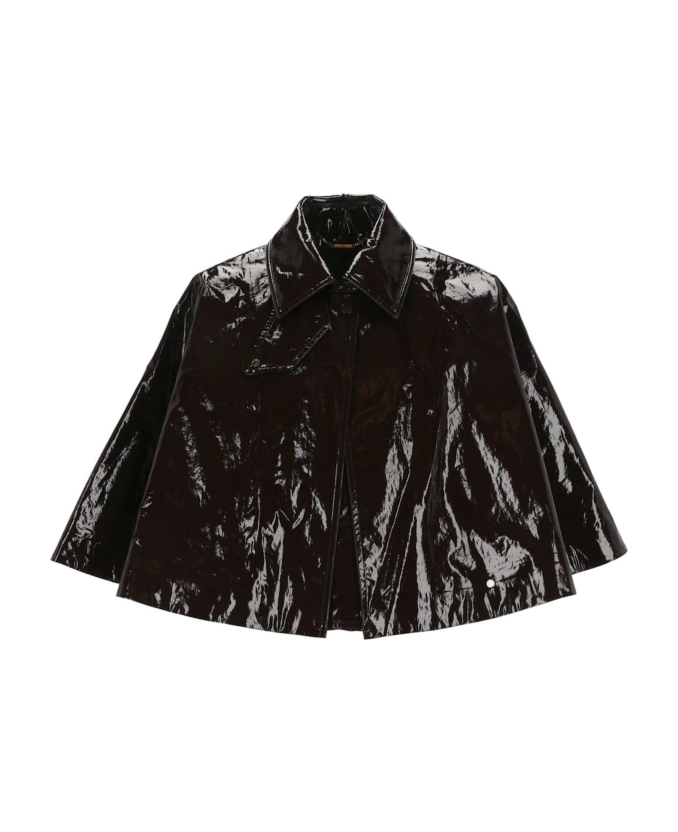 Chloé Collared Cape Jacket - Bordeaux