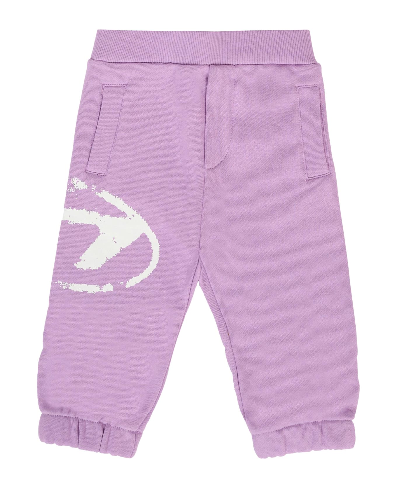 Diesel Lilac Trousers For Baby Girl With Logo - Lilac