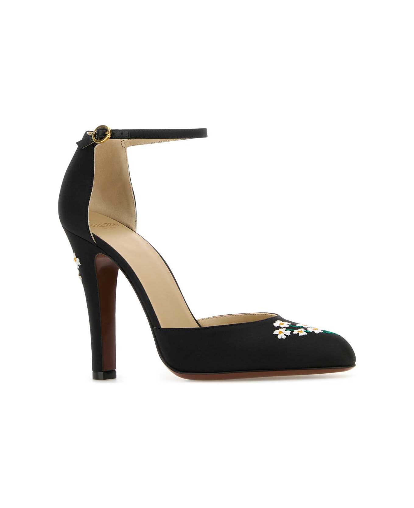 Valentino Garavani Black Fabric Hi Dolly Pumps - NERO