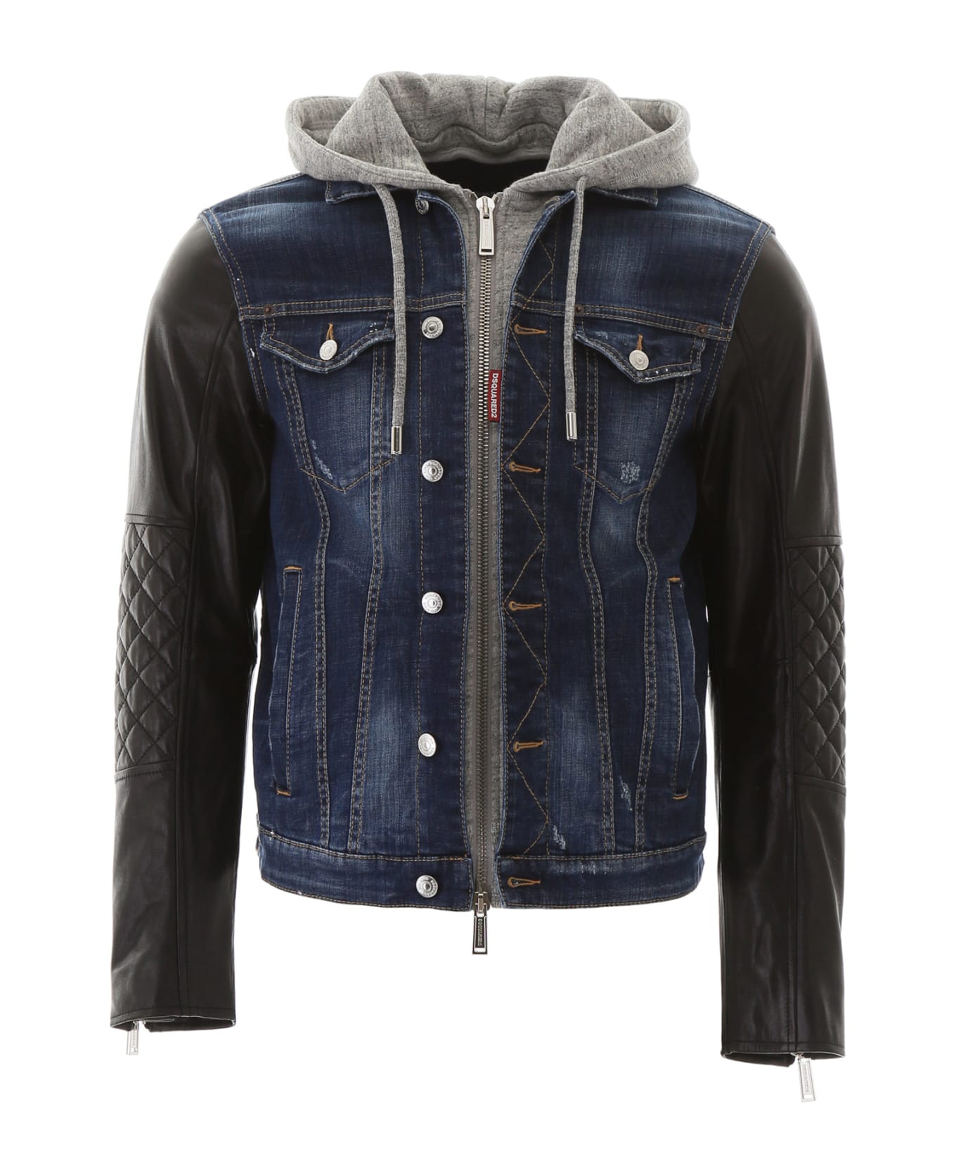 Dsquared2 Denim And Leather Jacket - BLUE (Blue)