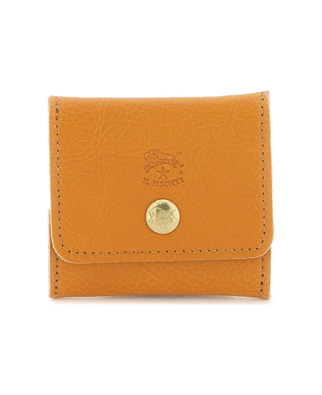 Il Bisonte Soft Calf Leather Coin Purse - MIELE (Orange)