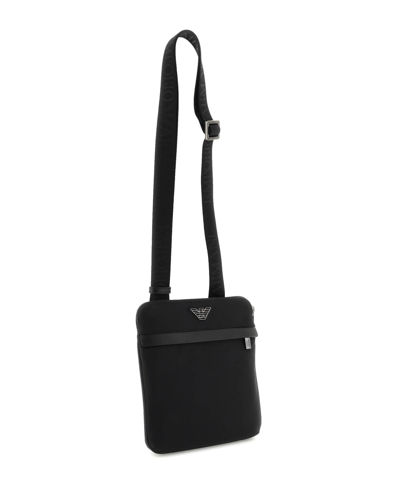 Emporio Armani Black Nylon Crossbody Bag - Black