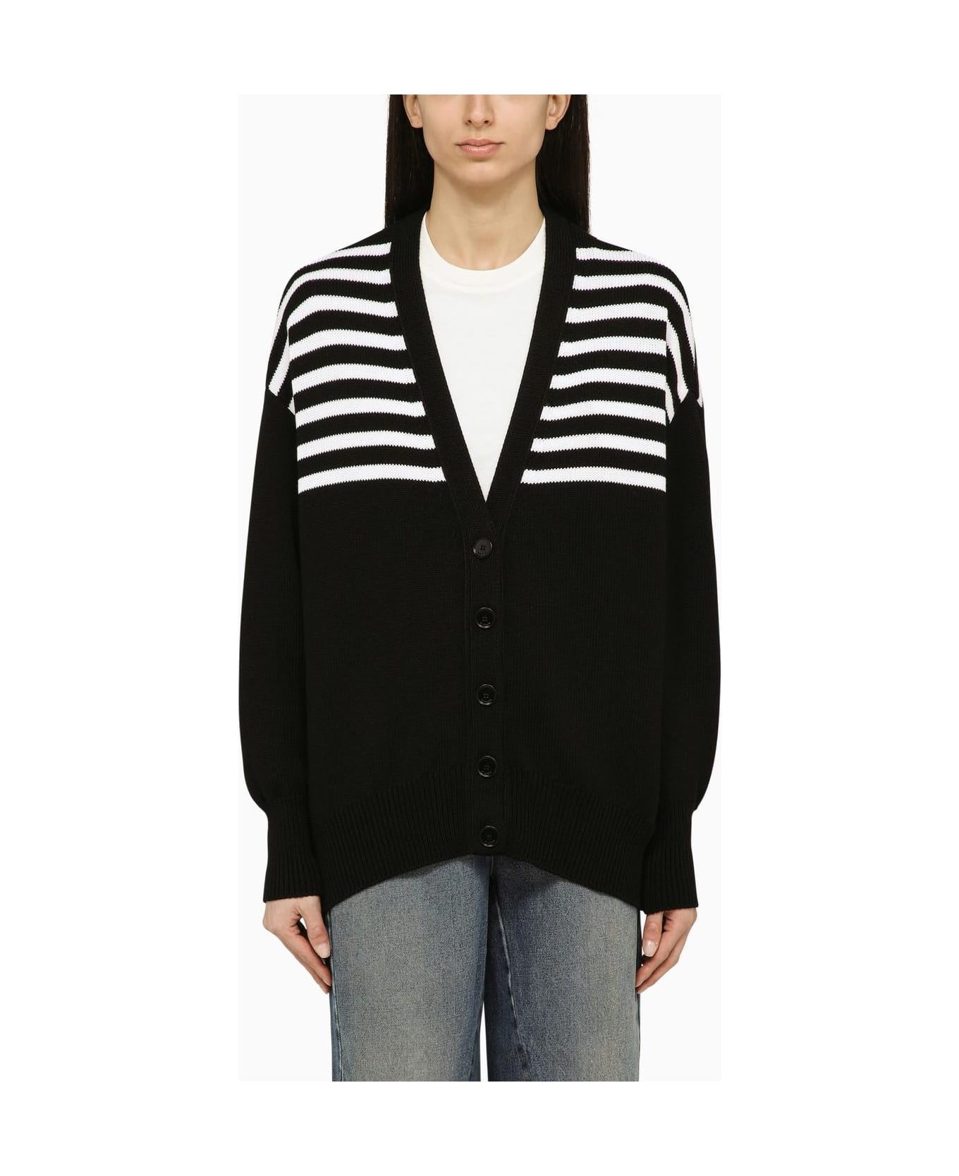 Givenchy Black Striped Wool-blend Cardigan - Nero カーディガン