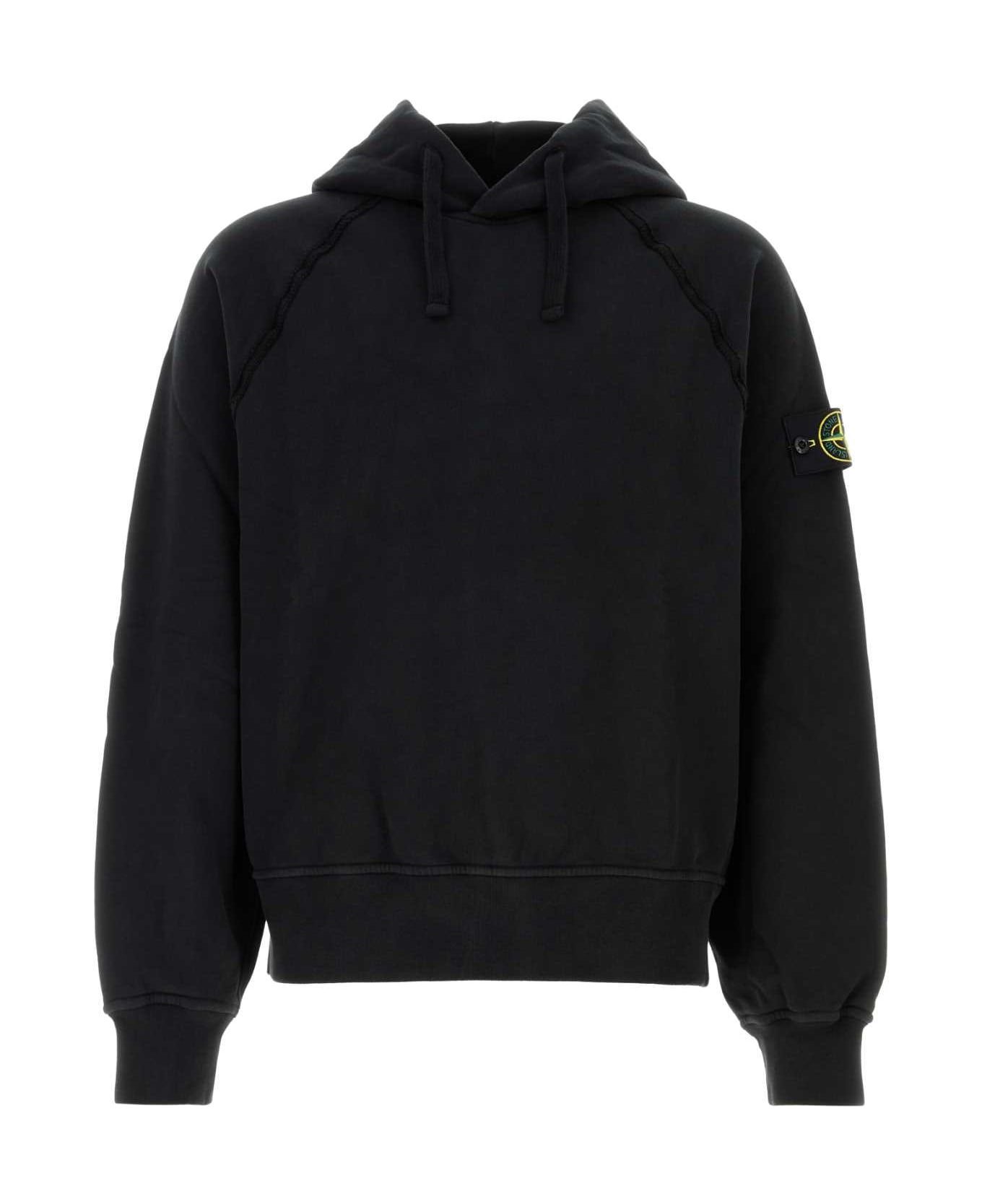 Stone Island Black Cotton Sweatshirt - BLACK